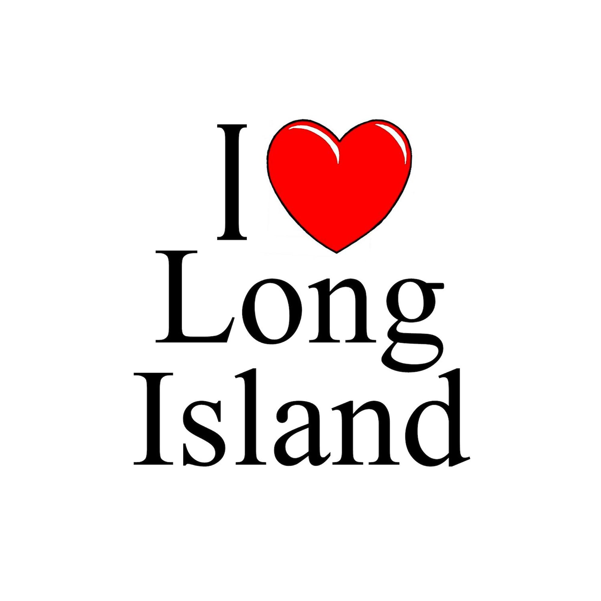 I Love Long Island Oval Sticker - Durable Car Bumper Decal for Cars, Laptops & Water Bottles - Show Your Long Island Pride