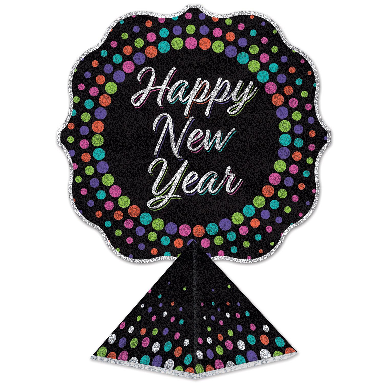 12 Pack Beistle 3D Happy New Year Party Centerpieces - Elegant Table Decorations for New Year's Eve, Christmas & Holiday Celebrations