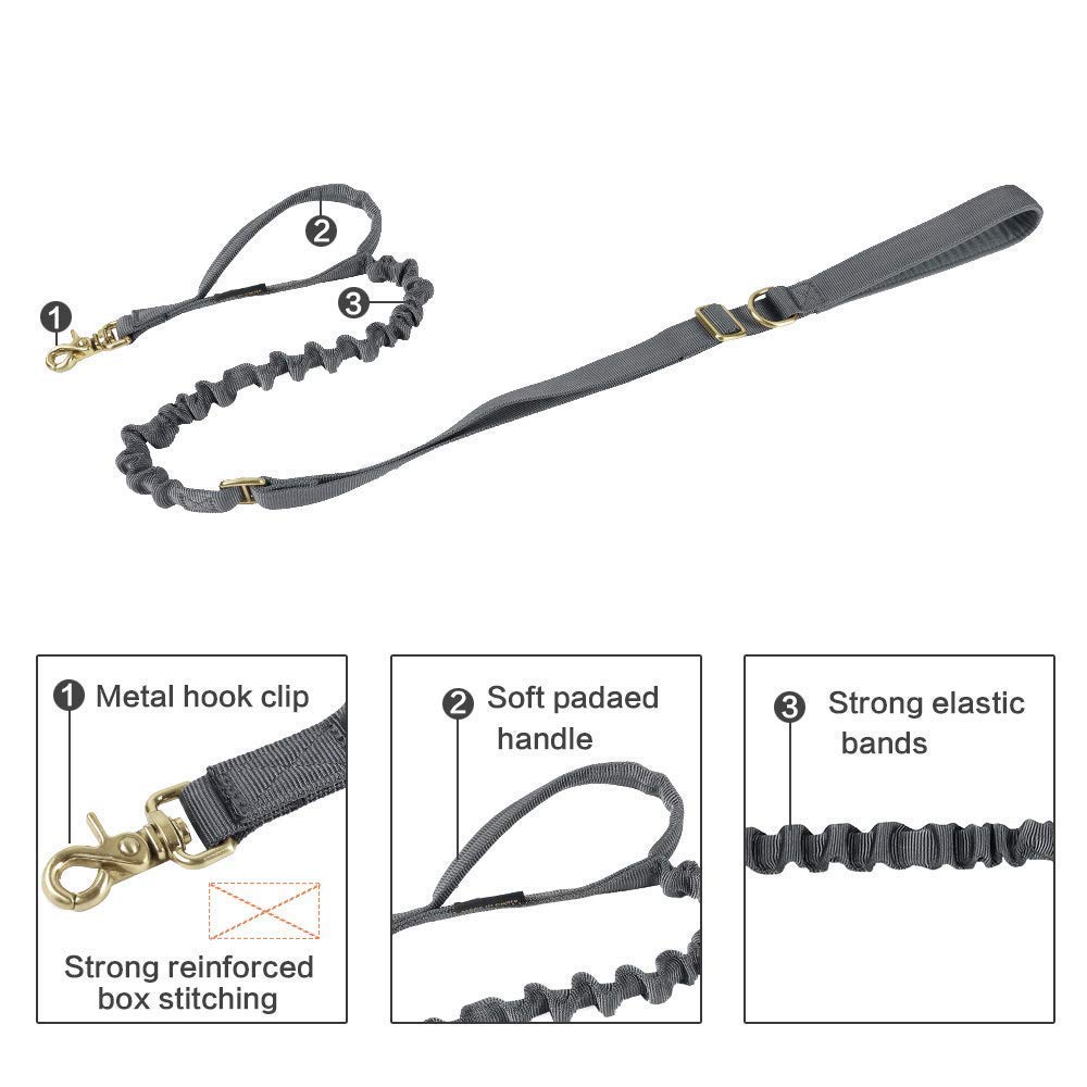 **Tactical Bungee Dog Leash - Adjustable Dog Backpack with Handle for Hiking, Running & Outdoor Adventures - Durable Saddle Bag for Active Dogs**