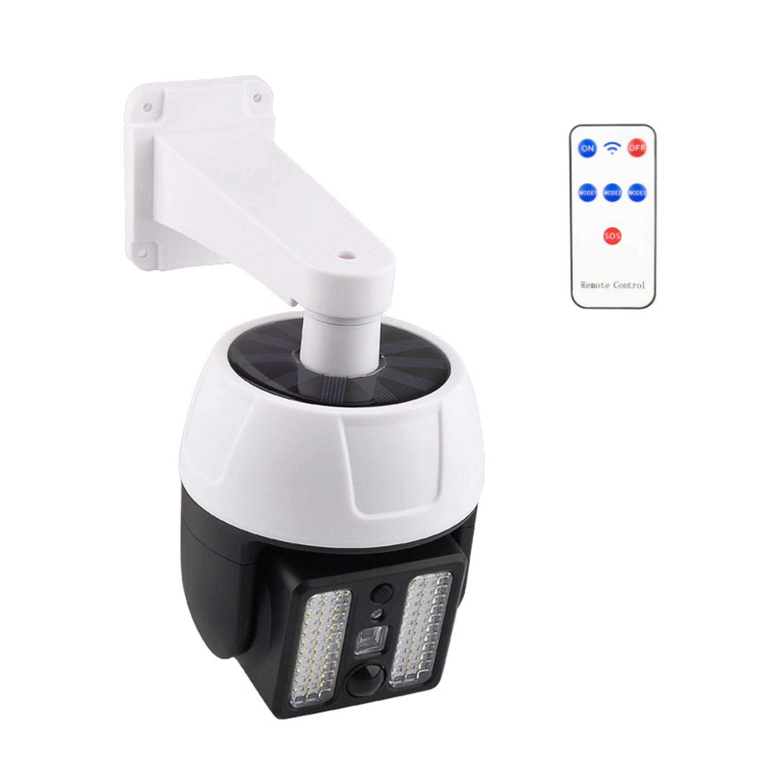 Fake Security Camera with LED Light & Solar Panel - Dummy Surveillance Dome Camera with Remote Control for Home, Office & Outdoor Use