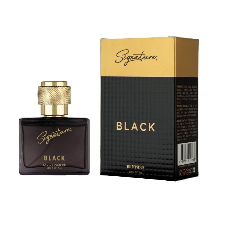 Premium Signature Black Men's Eau de Parfum - 30ml Luxury Cologne for Date Night, Office & Special Occasions