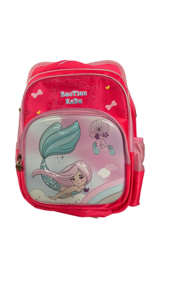 **Mermaid Rose Print School Backpack for Girls - Stylish & Durable Bookbag for School, College, or Everyday Use**