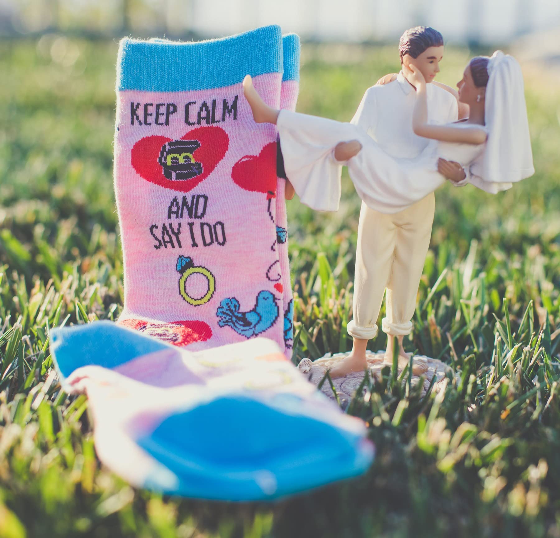 Funny Bride Wedding Socks for Women - Keep Calm and Say I Do Novelty Footwear - Perfect for Bridal Showers, Bachelorette Parties & Engagement Gifts
