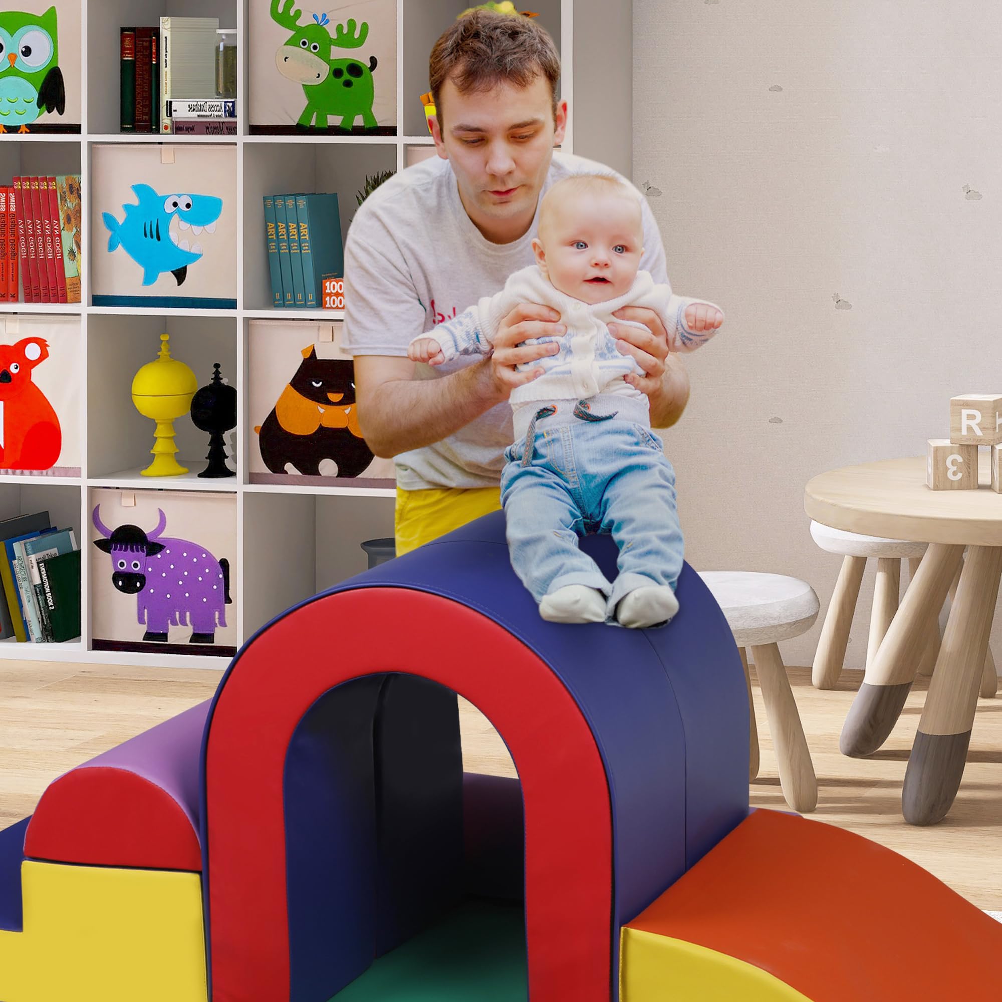 10 Piece Soft Foam Climbing Blocks for Toddlers - Lightweight Baby Climbing Gym Set - Safe Indoor Play Equipment for Crawling, Climbing & Sliding - Perfect for Nursery, Daycare & Home Playrooms