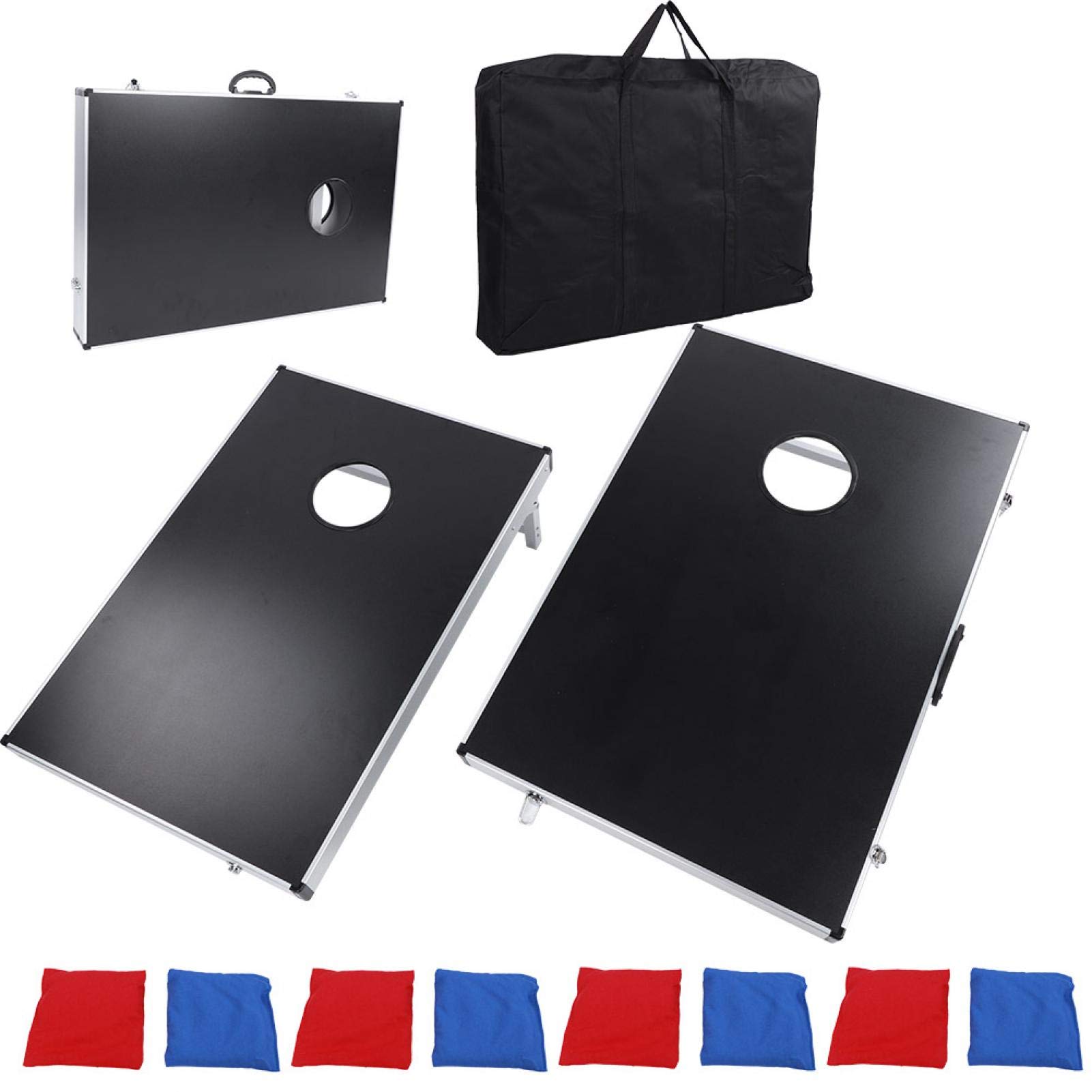 Premium Aluminum Alloy Tabletop Bean Bag Toss Game Set with 8 Bean Bags - Portable Indoor/Outdoor Camping, Backyard, Family Game Night Entertainment