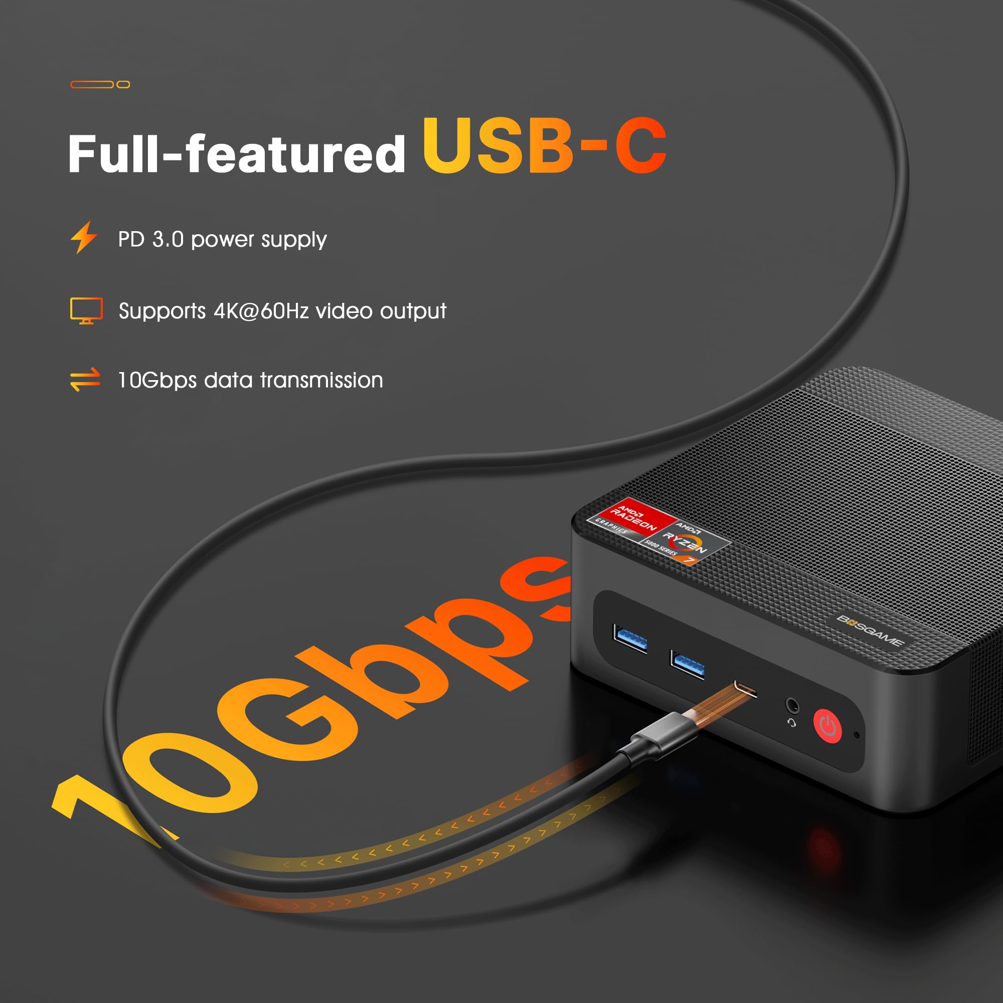 BOSGAME Mini PC Windows 11 Pro - AMD Ryzen 7 5825U (8 Core 16 Thread, up to 4.5GHz), 32GB DDR4 RAM, 1TB SSD, Dual LAN & Wi-Fi 6E/BT 5.2, 4K@60Hz Ultra Compact Desktop Computer - Perfect for Home Office, Gaming & Multimedia Entertainment