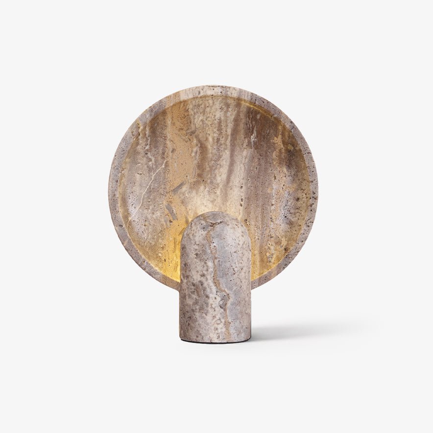 Eclipse Stone Table Lamp - Natural Stone Base, Modern Bedside Lighting for Living Room, Bedroom & Office Decor