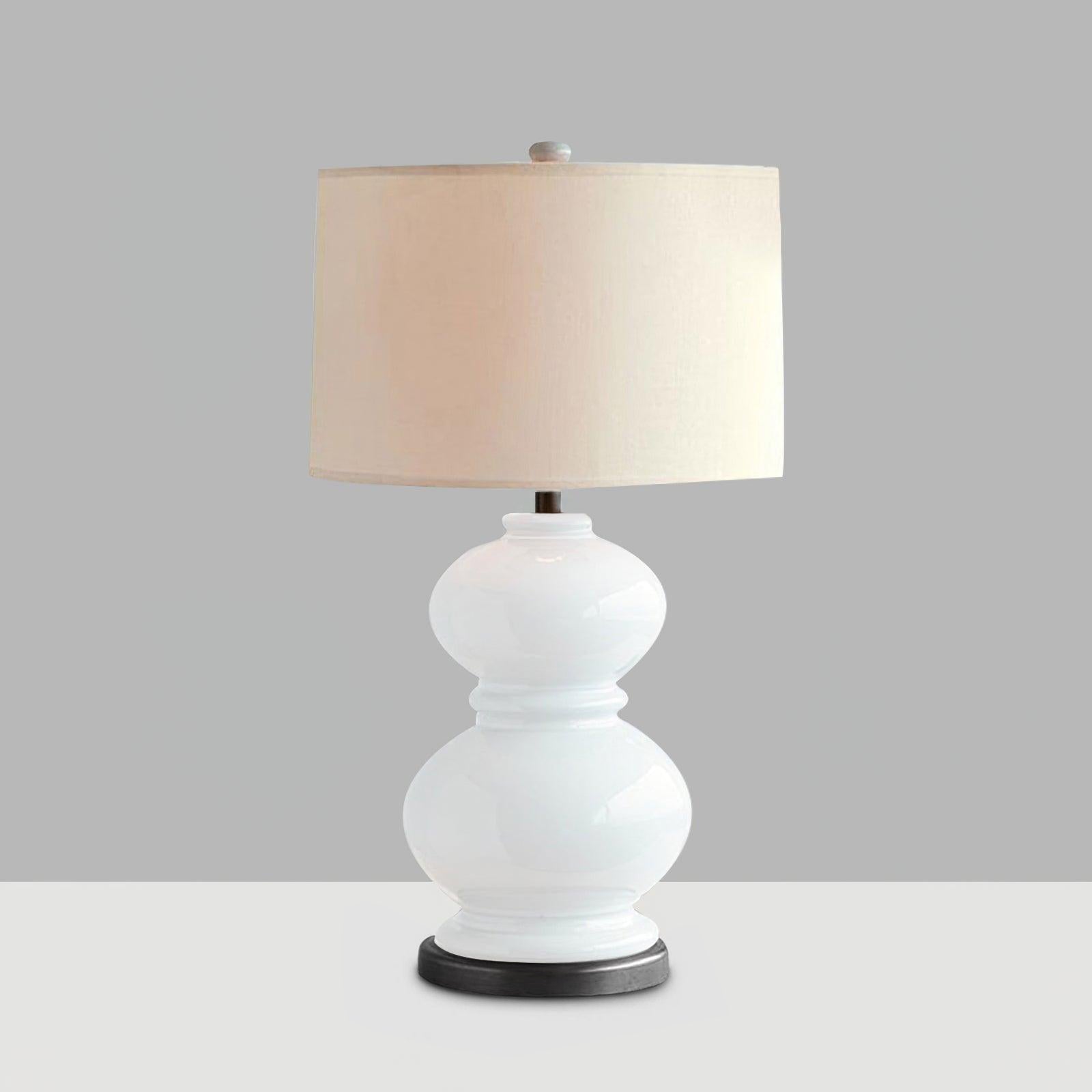 Handmade Ceramic Gourd Table Lamp - Modern Boho Home Decor for Living Room, Bedroom & Office - Warm Ambient Lighting for Cozy Spaces