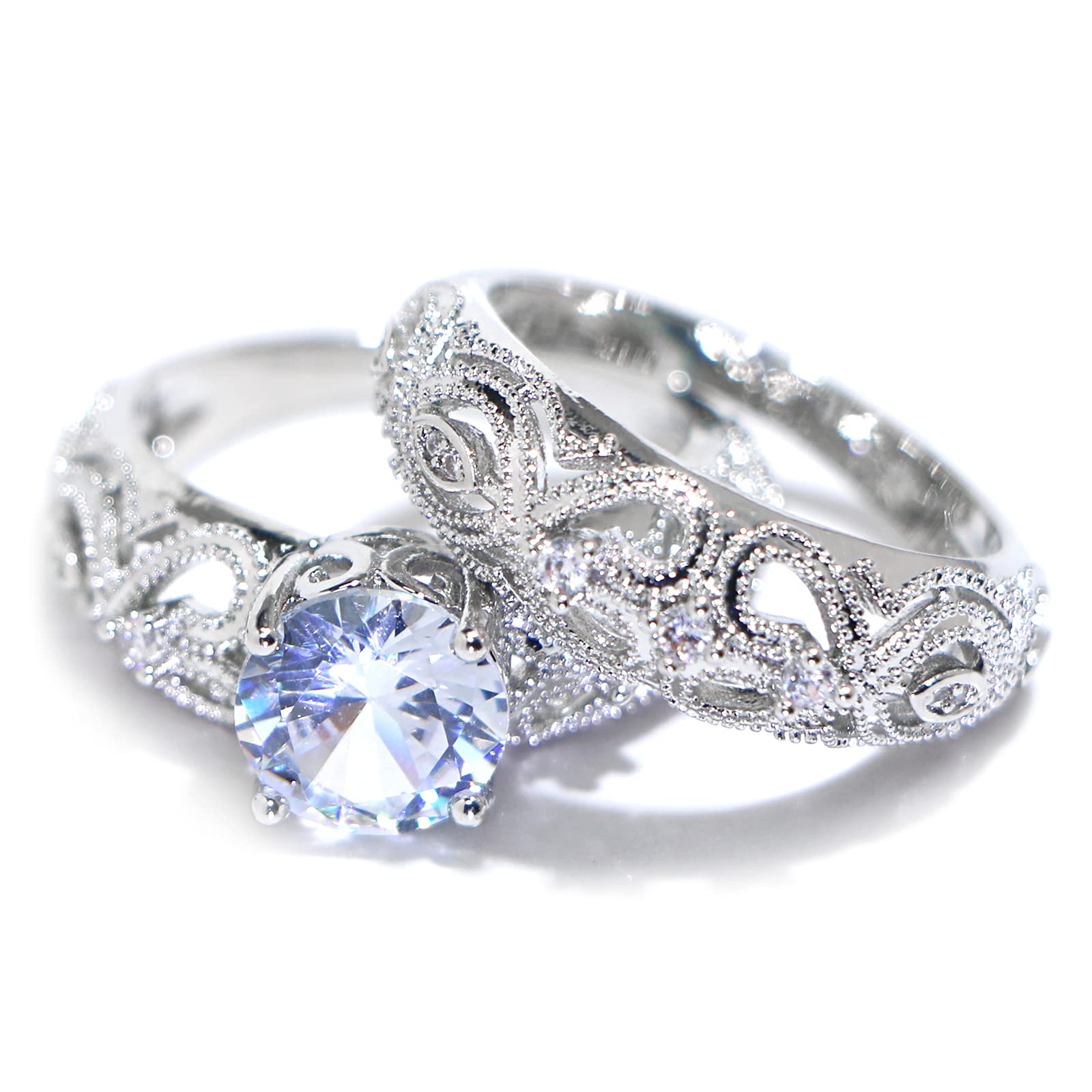 925 Sterling Silver Shiny Full Diamond Gemstone Ring - Cubic Zirconia CZ Wedding Band for Women | Eternity Engagement Ring, Anniversary Gift, Promise Ring | US Size 7
