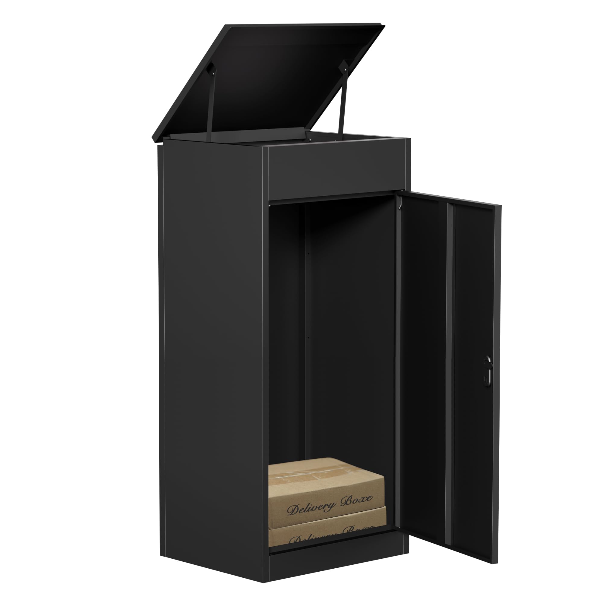 Large Waterproof Package Delivery Box with Coded Lock - 19.7x16.1x41.3 Inch Oversized Porch Package Drop Box - Heavy Duty Cold-Rolled Steel Security Mailbox for Porch, Yard & Curbside - Perfect for Online Shopping Deliveries & Secure Package Storage