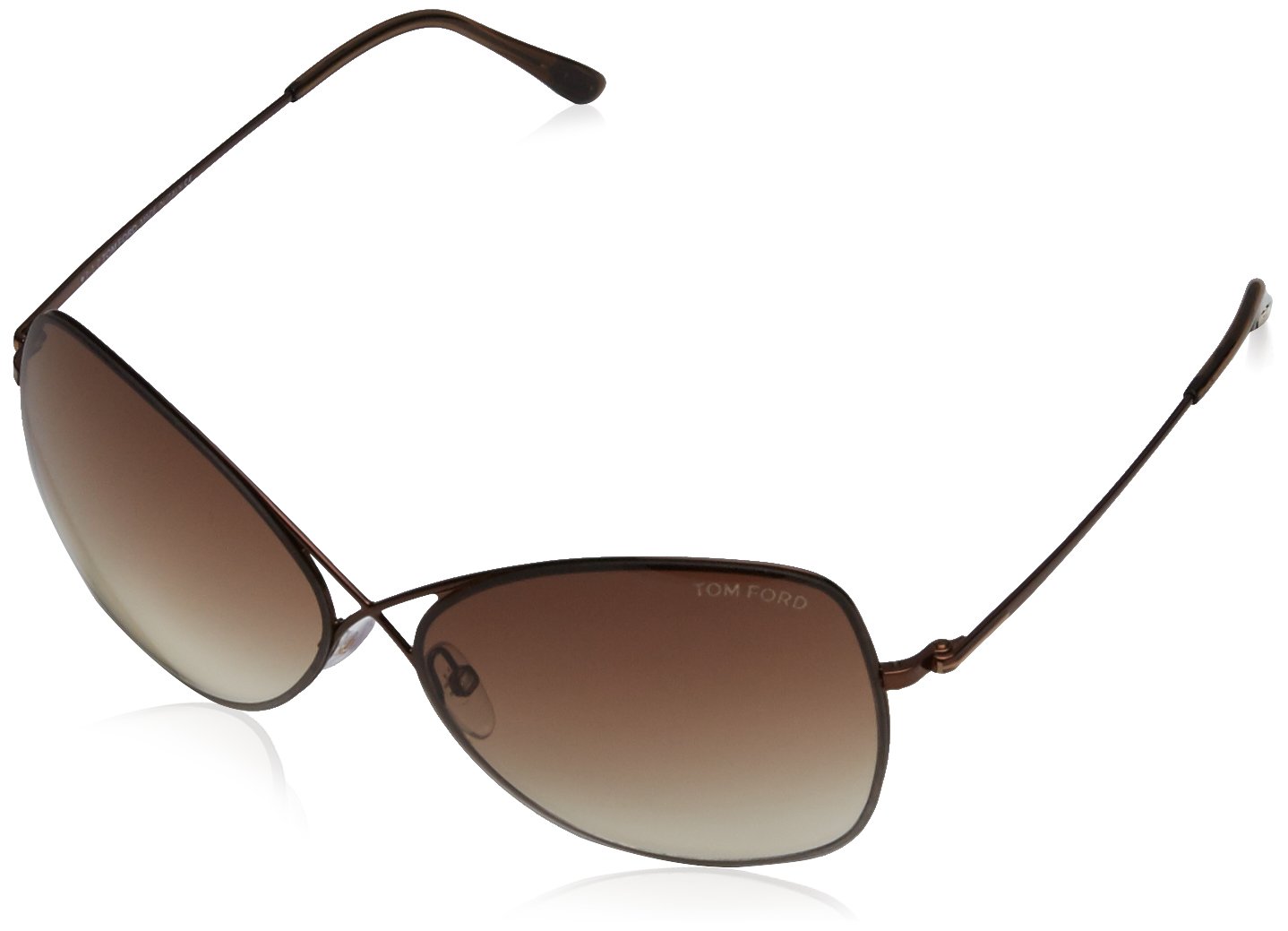 Tom Ford TF250 Colette 48F Women's Shiny Dark Brown 63mm Sunglasses – UV Protection & Polarized Lenses for Driving, Beach & Outdoor Fashion