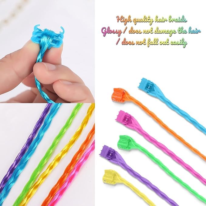Osceola Clip-in Hair Extensions for Women & Girls - 12-Piece Set of Colorful Artificial Hair Strips | Fashionable Side Hair Extensions for Parties, Cosplay & Daily Styling