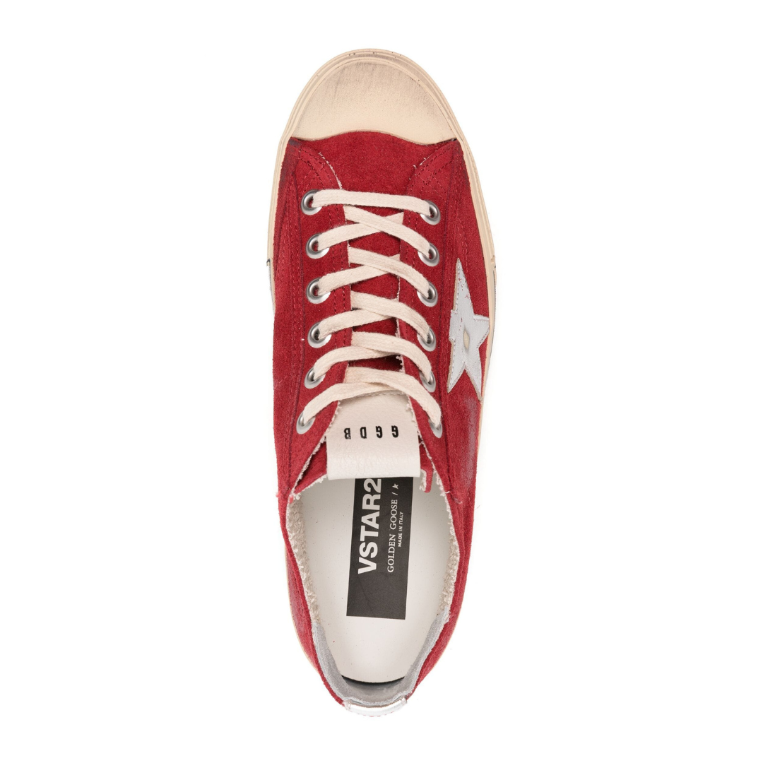 Red Suede V Star Shoes for Women - Comfortable & Stylish Sneakers for Walking, Running & Casual Wear