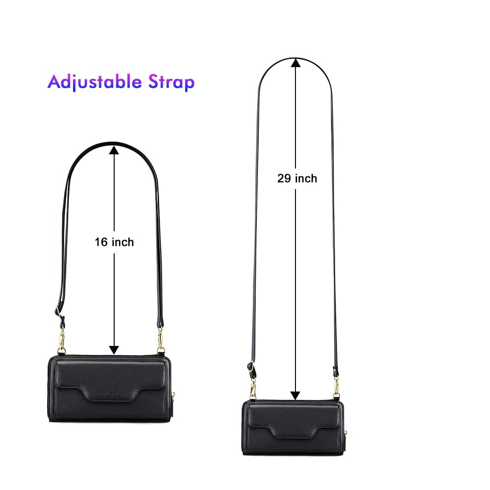 Nuoku RFID Blocking Crossbody Bags for Women - Small Clutch Purse & Wristlet Wallet with Phone Pocket - Perfect for Travel, Shopping, and Daily Essentials