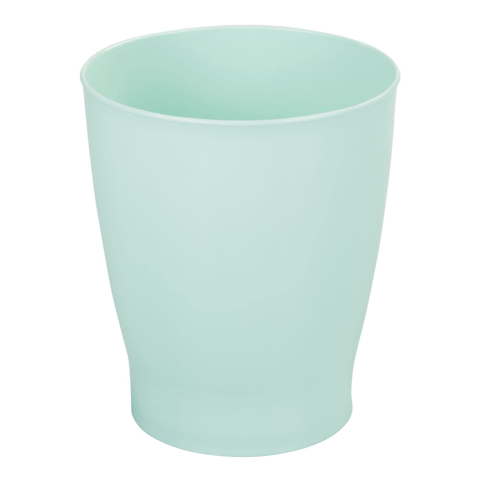 mDesign Round Plastic Bathroom Trash Can - 1.25 Gallon Small Waste Bin for Bathroom, Bedroom, Kids Room - Mint Green Fyfe Collection - Perfect for Tight Spaces & Home Decor