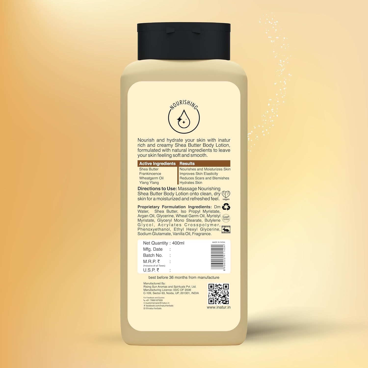 Organic Shea Butter Body Lotion 400ml - Deep Moisturizing Cream for Dry Skin | Natural Scar & Blemish Reducer | Face & Body Hydration | Vegan, Chemical-Free Skincare | Perfect for Daily Use, After Shower & Winter Care