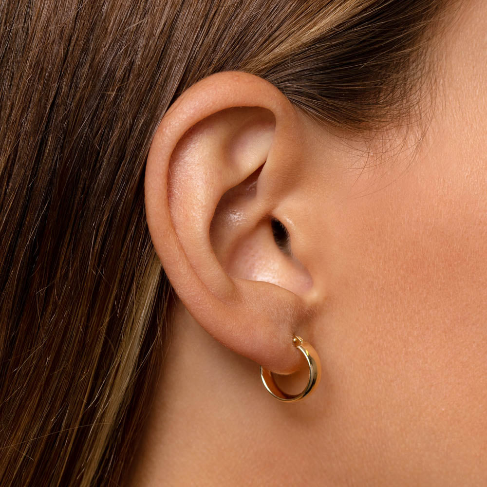 10k Gold Classic Huggie Earrings for Women - Minimalist Hoop Earrings for Everyday Wear, Gifts & Special Occasions