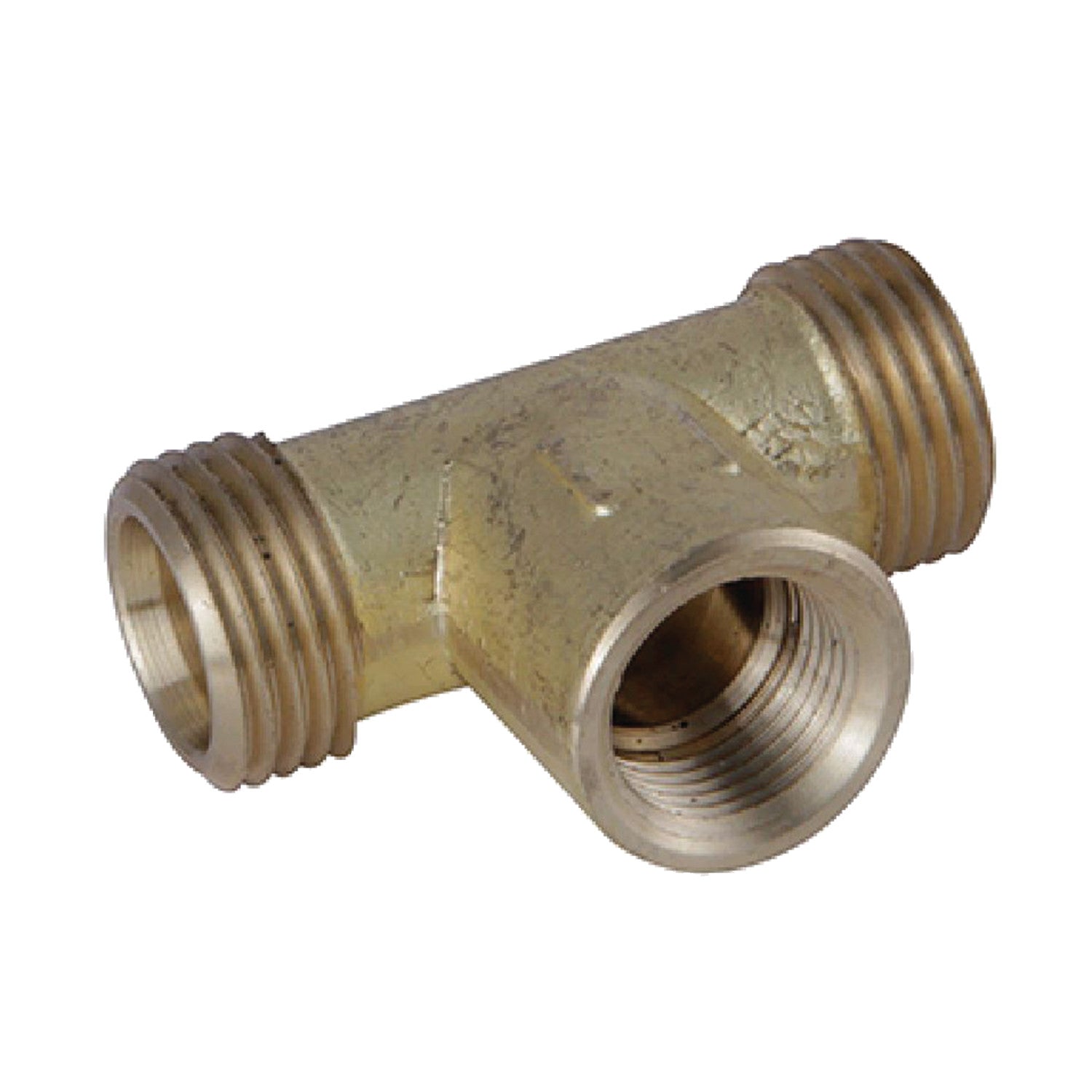 Vintage Brass Valve Tee Connector - 1/2 Inch NPT Thread for Plumbing & Gas Lines - High-Quality English-Made Fitting for DIY & Professional Use