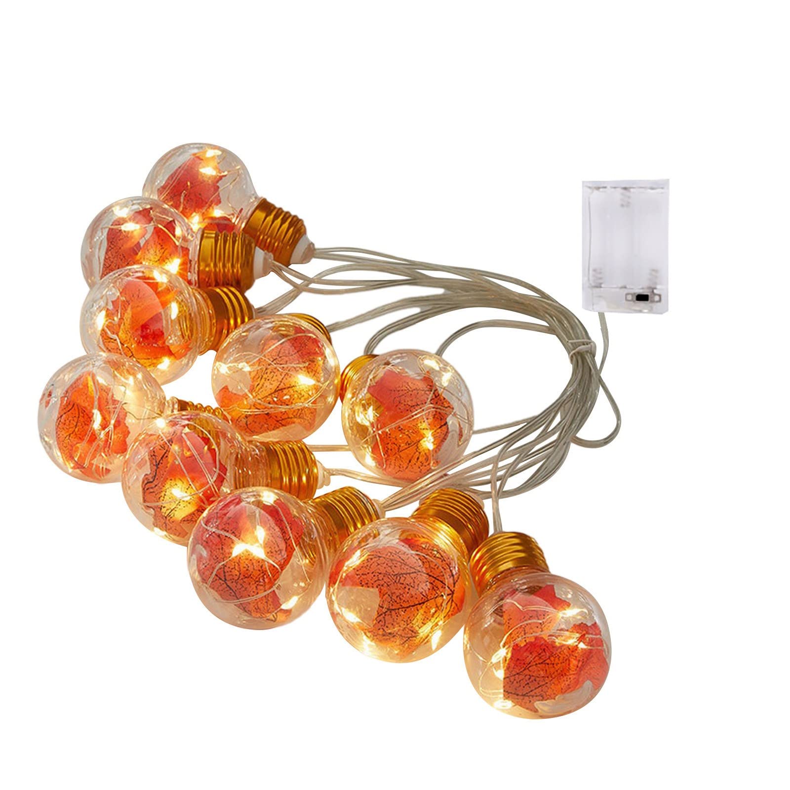 JackRuler 10-LED Maple Leaf String Lights - 4M/13ft Copper Wire Fairy Lights with Flashing Mode for Halloween, Thanksgiving, Christmas, New Year Party Decor (Silver)