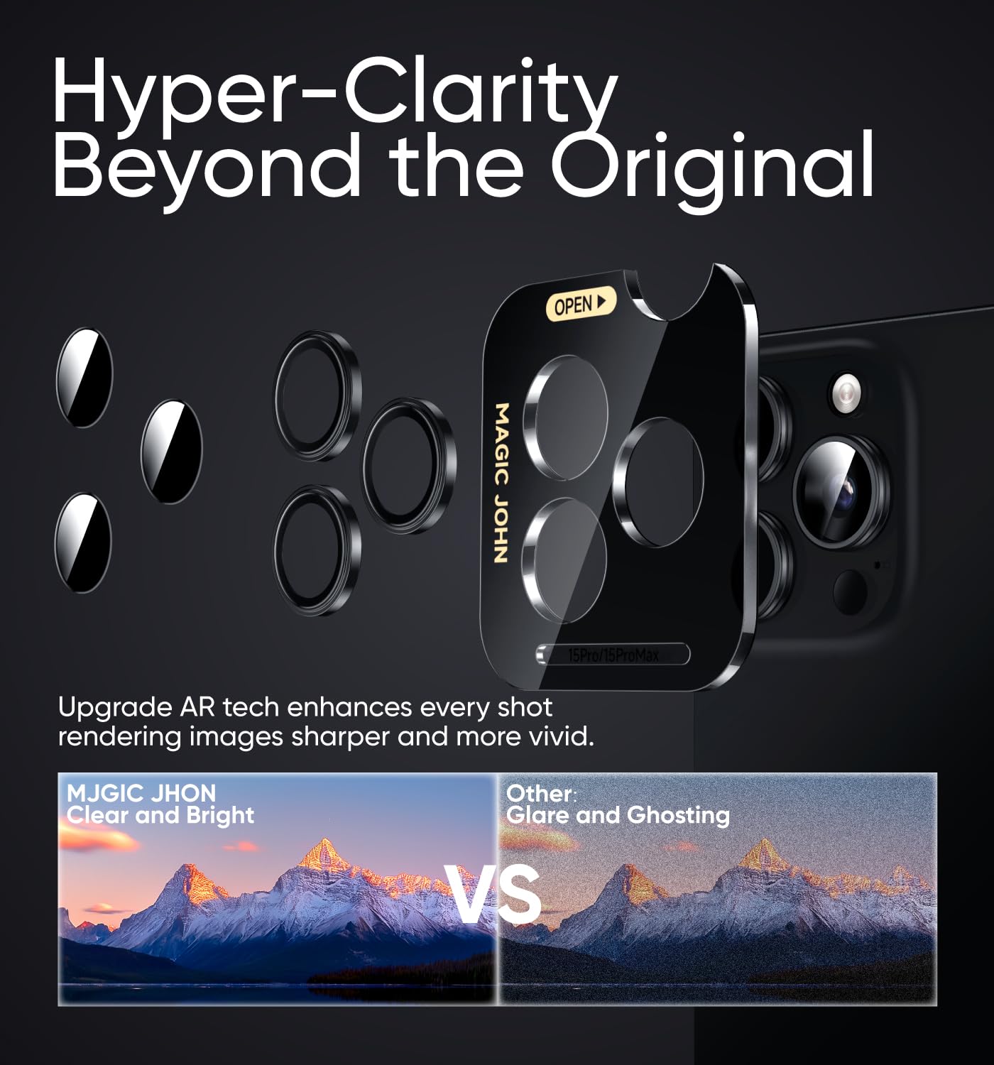 Premium 9H Tempered Glass Camera Lens Protector for iPhone 16 Pro Max/16 Pro - Anti-Scratch, Case Friendly with Alignment Kit & Invisible Fit (2-Pack, Black) - Perfect for Travel, Outdoor Adventures & Daily Protection