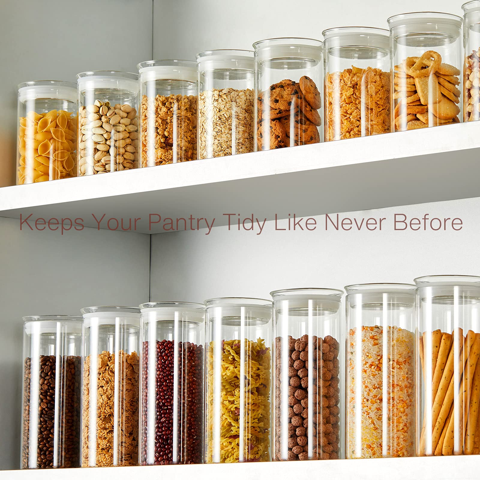 ZENS 27oz Glass Jars with Airtight Lids (Set of 2) - Clear Kitchen Storage Containers for Coffee, Brown Sugar & Pantry Organization | Perfect for Home, Office & Coffee Shops