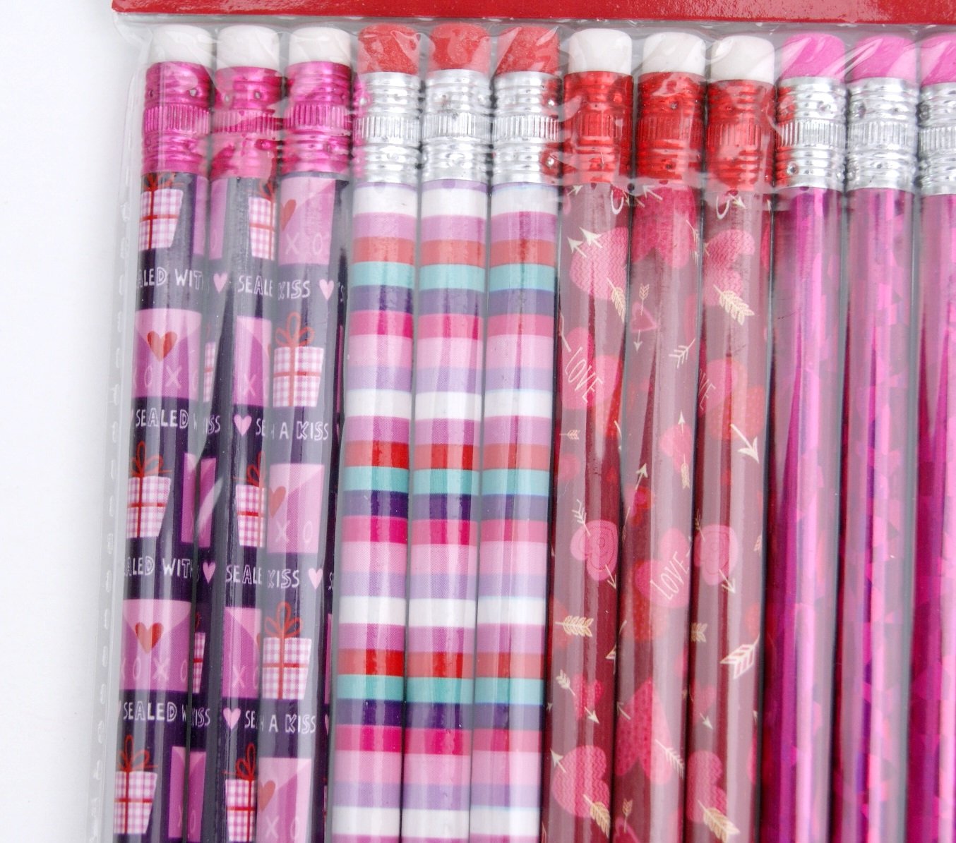 Valentine's Day Pencils - 24 Pack Assorted Designs for School, Classroom Favors & Party Supplies | Perfect for Valentine Gifts, Teacher Appreciation, and Student Rewards