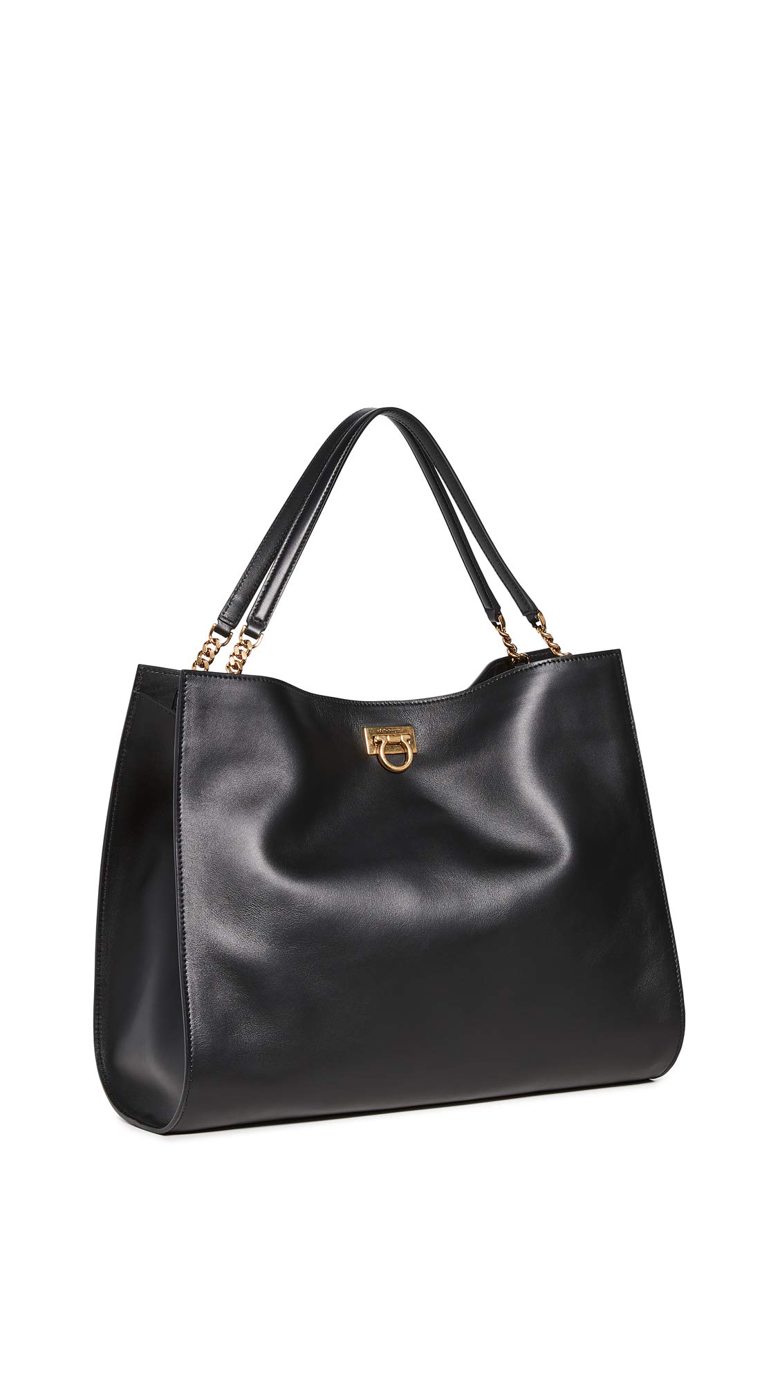 Salvatore Ferragamo Women's Gancino Square Leather Tote Bag - Luxury Designer Handbag for Work, Travel & Everyday Use