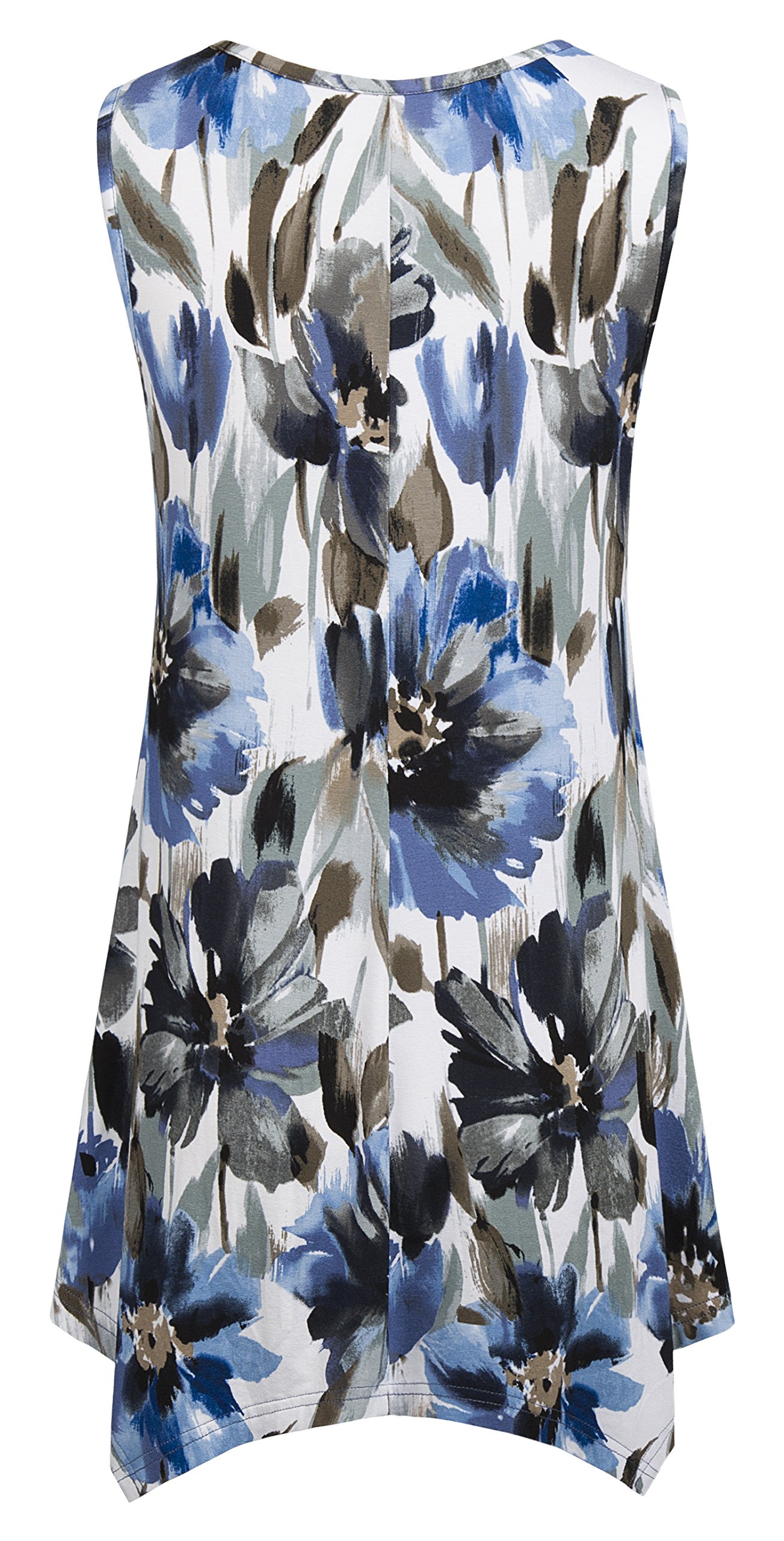 Nandashe Women's Floral Tunic Tank Top - Summer Sleeveless Blouse for Casual Wear, Loose Fit Dressy Tops | Perfect for Beach, Vacation & Everyday Outfits