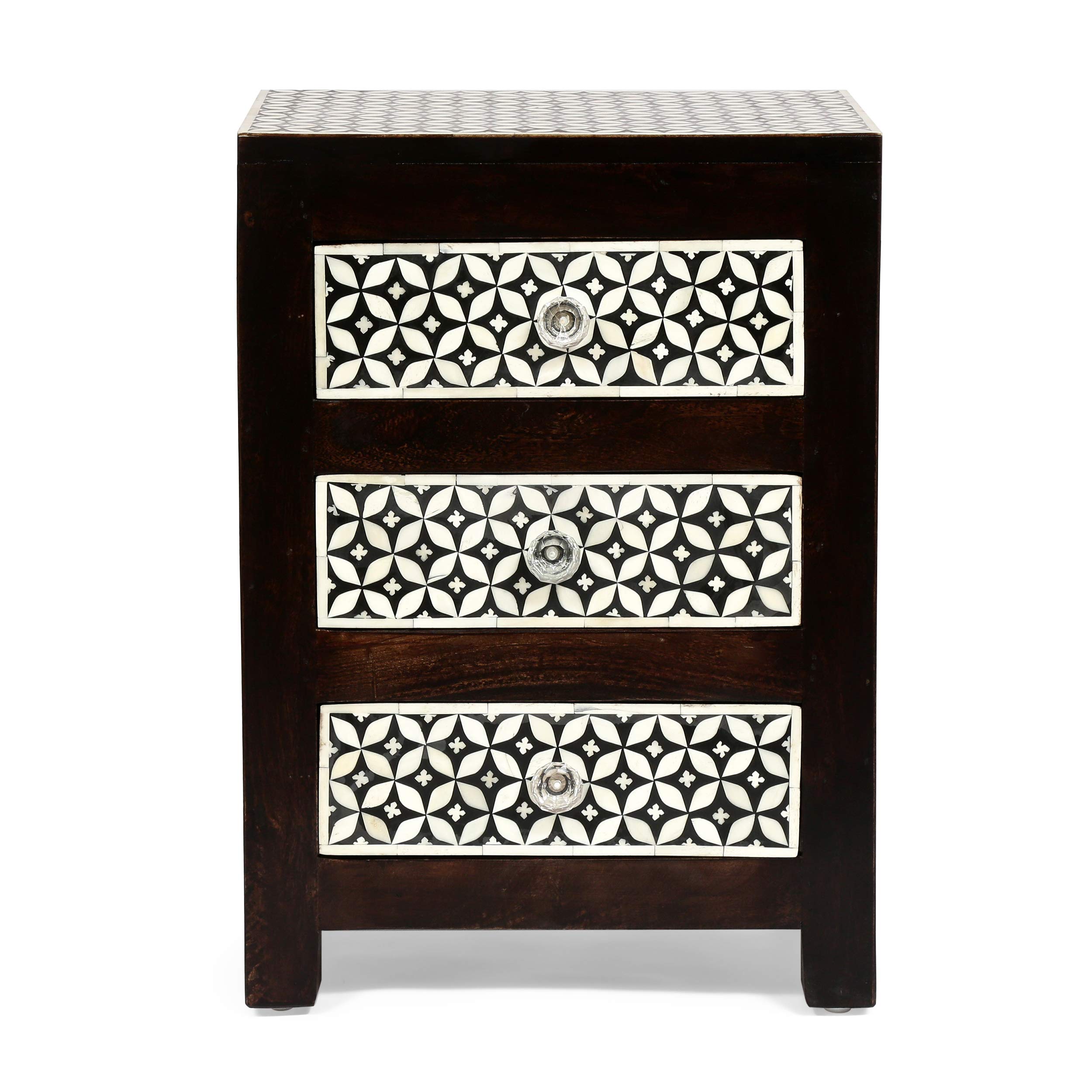 Christopher Knight Home Nightstand - Dark Walnut & Black Finish, Modern Bedside Table with Storage Drawer for Bedroom, Living Room, or Office