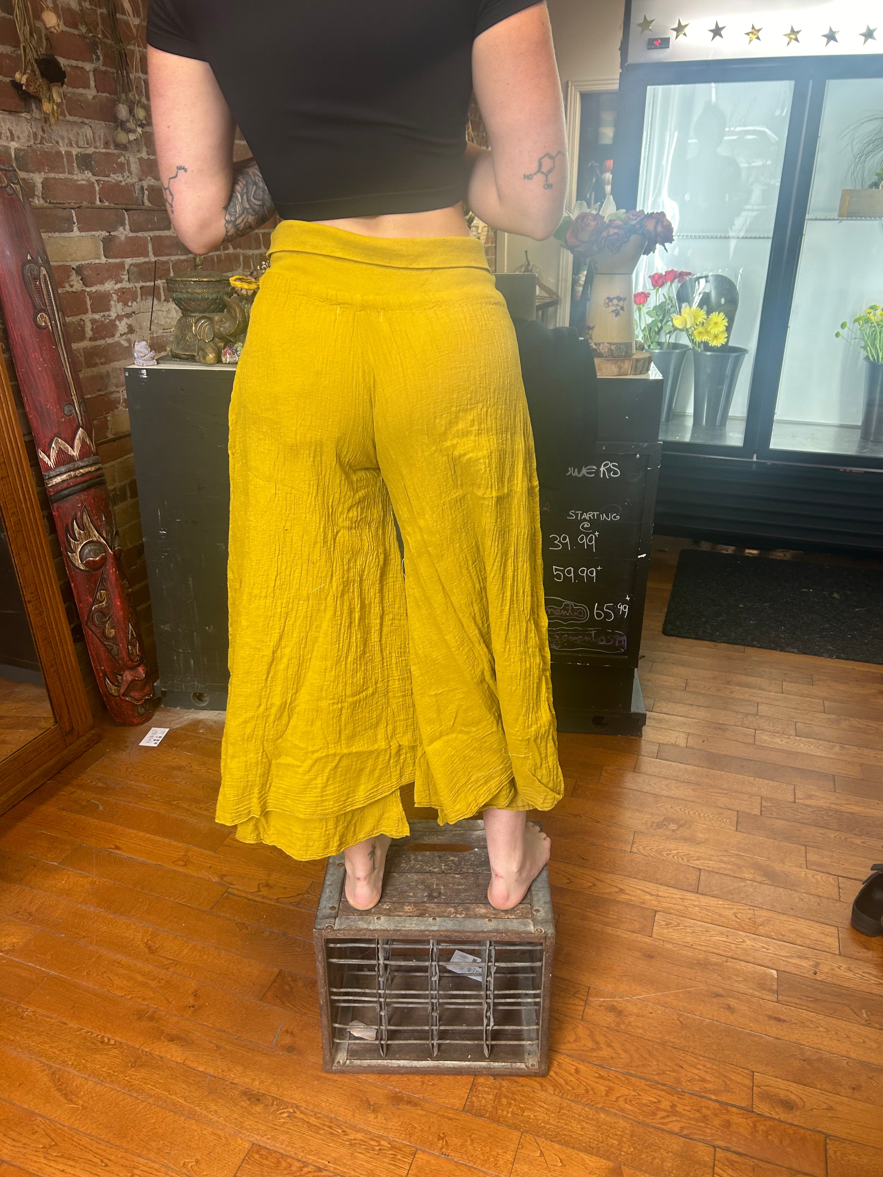 Boho Palazzo Pants for Women - Flowy Wide Leg Lounge Pants, Comfortable Elastic Waist, Lightweight & Breathable - Perfect for Yoga, Beach, Travel & Casual Wear