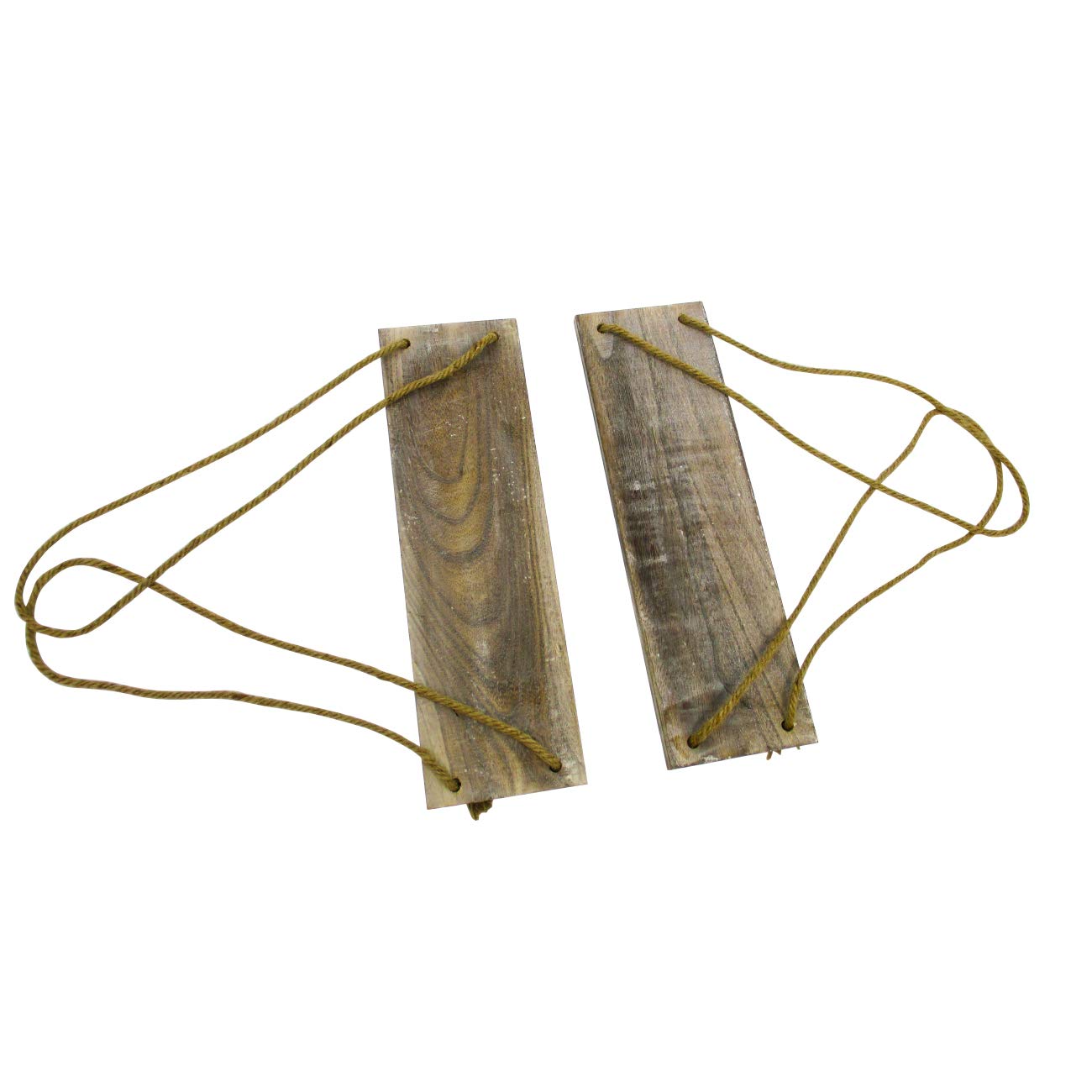 Trademark Innovations Wood Wall Rope Hanging Floating Shelves - Set of 2, Rustic Home Decor for Living Room, Bedroom, Kitchen Storage & Display