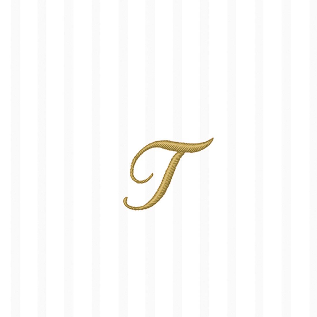 20-Count 3-Ply Monogram Cocktail Napkins with Ivory Stripes - Ideal for Home Bars, Parties & Weddings - Premium Paper Drink Napkins for Entertaining