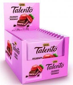 TALENTO Strawberry Filled Chocolate Box - 12 Pack | Delicious Brazilian Treat for Gifts, Parties & Snacking