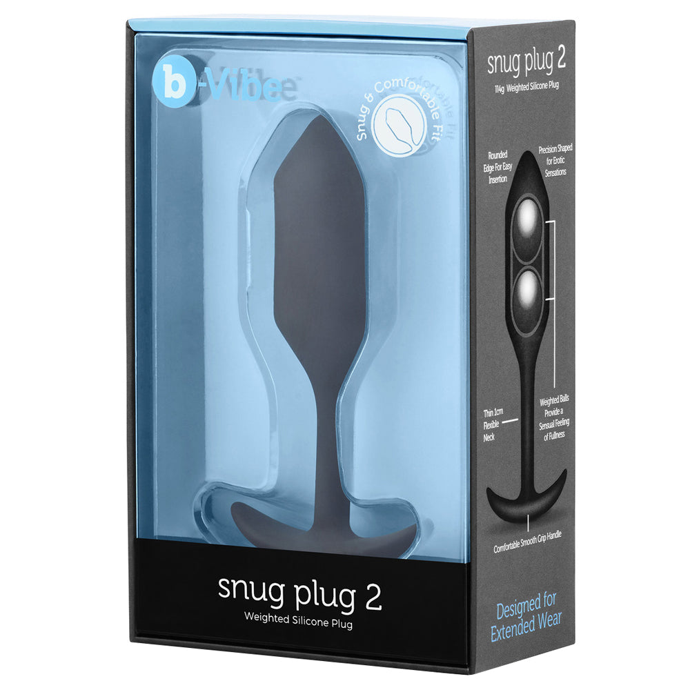 B Vibe Weighted Snug Plug 2 - Premium Silicone Anal Plug for Comfort & Pleasure - Perfect for Beginners & Couples Play - Enhance Intimate Moments & Relaxation