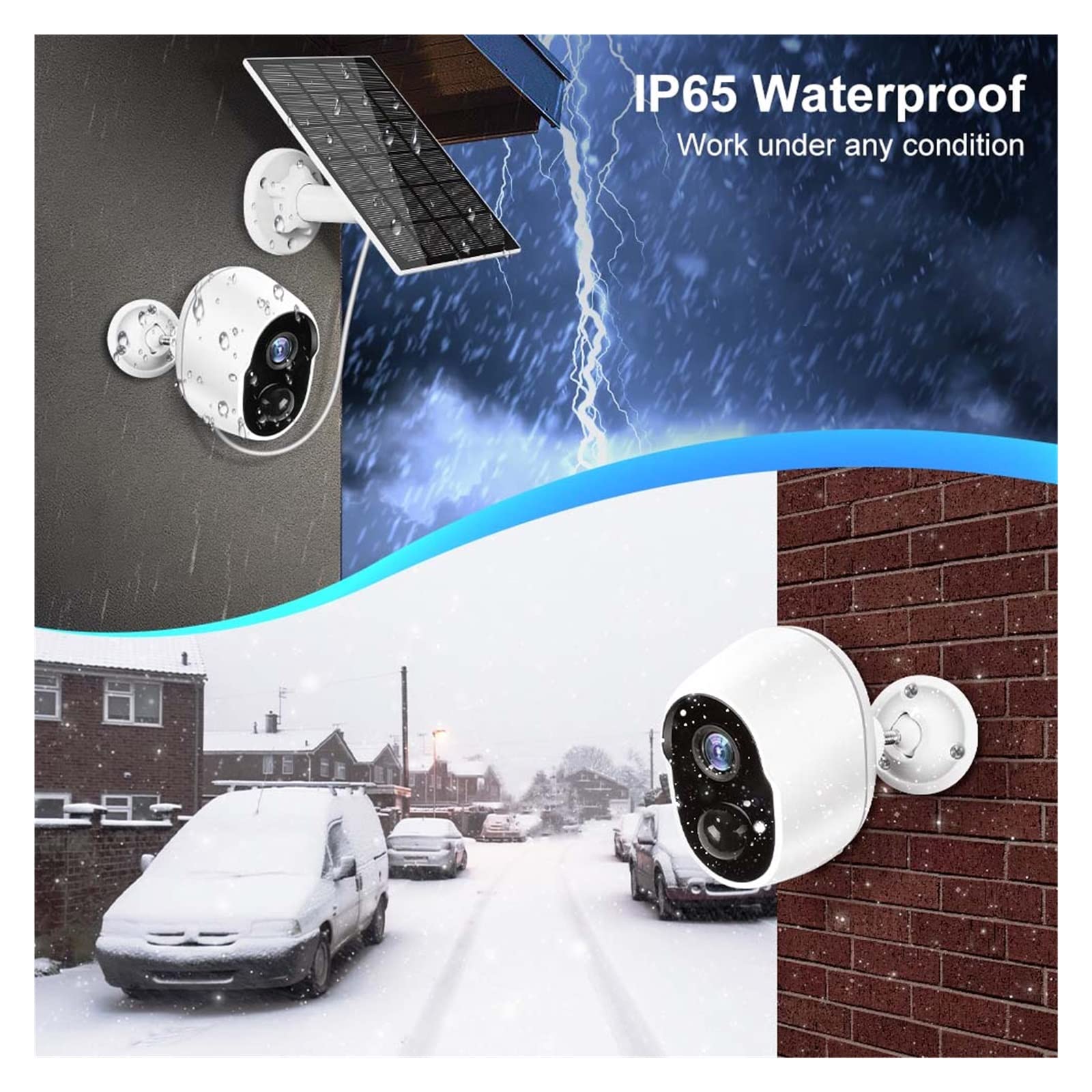 SilteD 3MP Solar Security Camera Outdoor - 9000mAh Battery, WIFI Surveillance, Smart Home Protection, Wireless with Solar Panel (64GB) - Perfect for Backyard, Garage & Property Monitoring