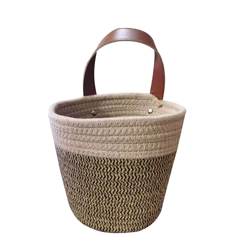 Stylose Handwoven Rattan Hanging Planter Basket - Decorative Flower Pot Holder for Indoor/Outdoor Plants, Laundry Storage & Toy Organizer - Perfect for Patio, Garden, Balcony & Nursery Decor