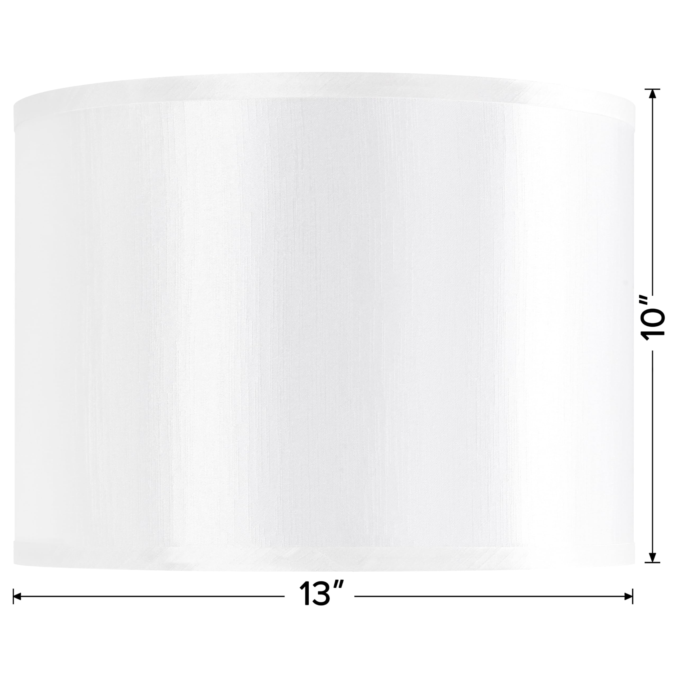 Silver-White Drum Lamp Shades Set of 2 - 13