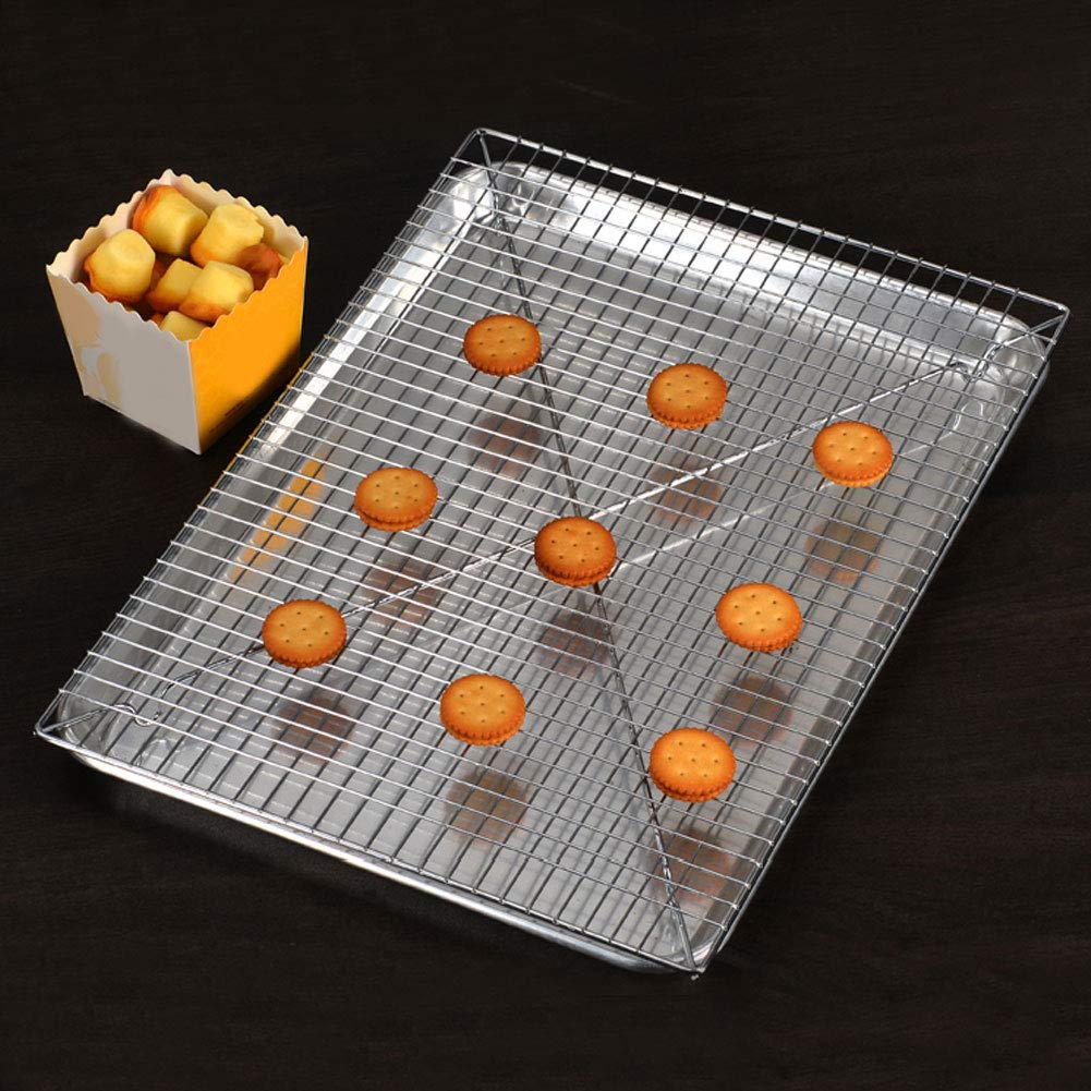 Yosoo 3-Tier Non-Stick Stainless Steel Cooling Rack for Baking - 46x33x2.8cm Heavy Duty Wire Rack for Cakes, Cookies, Breads, Pastries - Perfect for Home Kitchen & Professional Bakeries