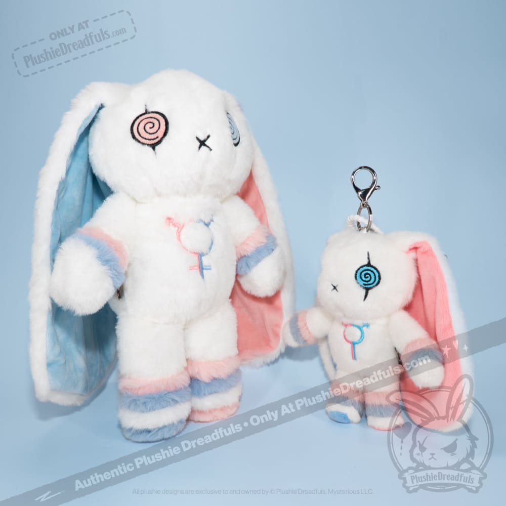 Plushie Dreadfuls Gender Dysphoria Rabbit Plush Keychain - Soft Stuffed Animal Toy for Mental Health Awareness, LGBTQ+ Support & Emotional Comfort | Perfect for Backpacks, Gifts & Therapy