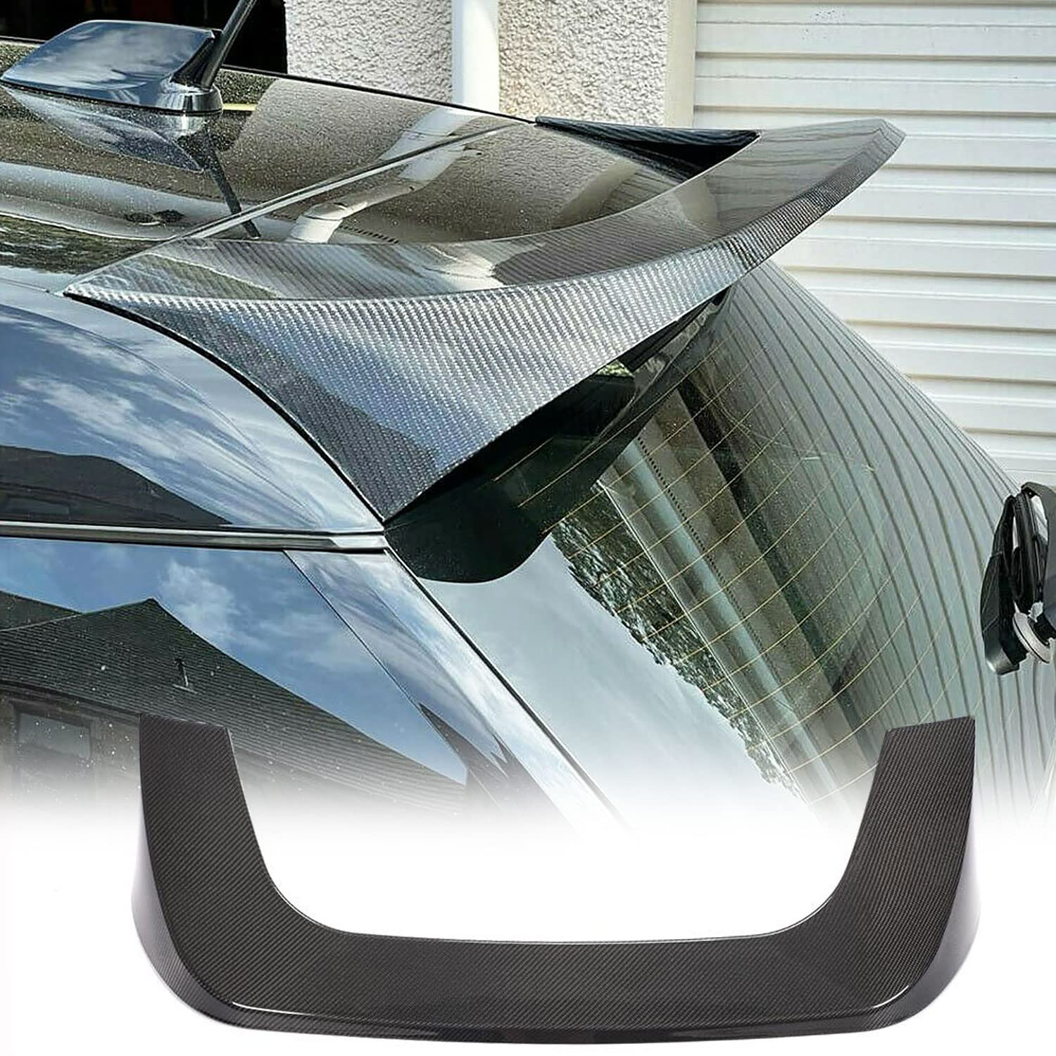 Carbon Fiber Rear Spoiler for BMW i3 Hatchback 2014-2020 - High Gloss CF Roof Window Top Wing Lip - Enhances Aerodynamics & Sporty Style - Perfect for Car Enthusiasts & Performance Upgrades