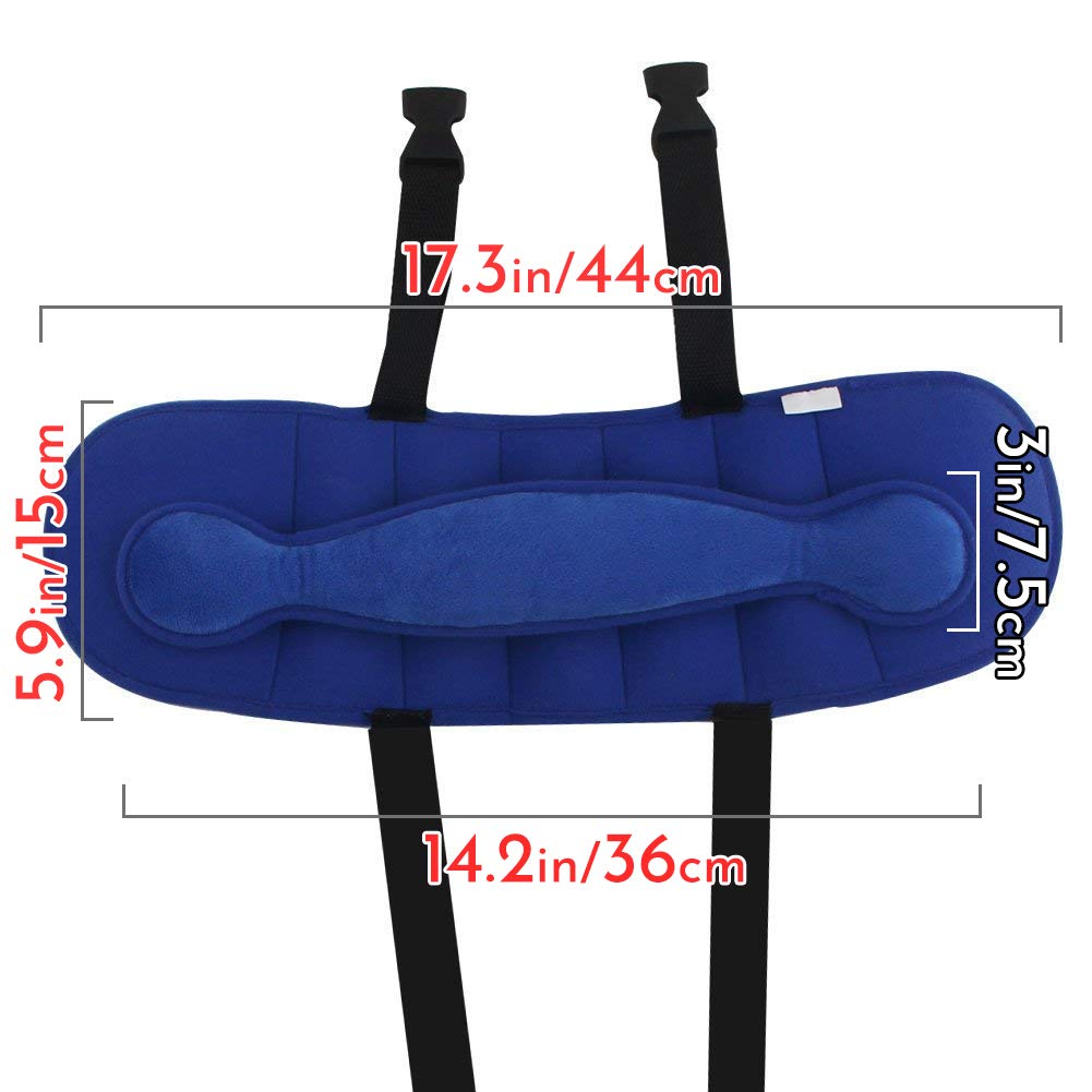 Adjustable Toddler Car Seat Head Support Band - Soft Safety Straps Cover for Neck Relief - Baby Head Support Cushion for Infants (Blue) - Perfect for Long Car Rides & Travel Comfort