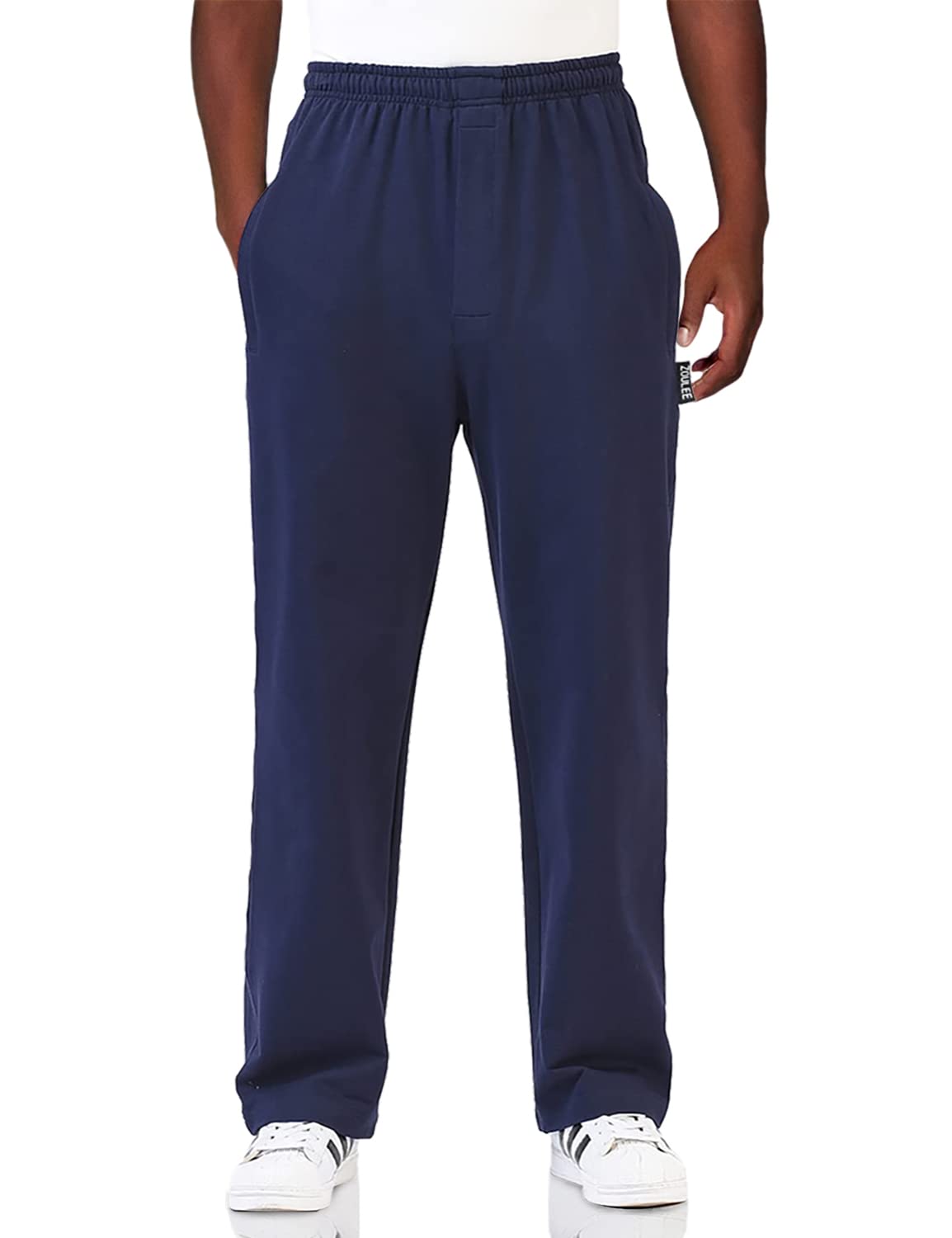 Zoulee Men's Casual Cotton Jogger Sweatpants with Zipper Front - Comfortable Lounge Pants for Running, Gym, Travel & Everyday Wear