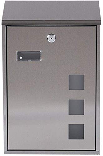 Stainless Steel Wall Mount Lockable Mailbox - Outdoor Rainproof Large Capacity Parcel Drop Box with Key for Letters & Magazines - Perfect for Homes, Apartments, Offices & Secure Package Delivery