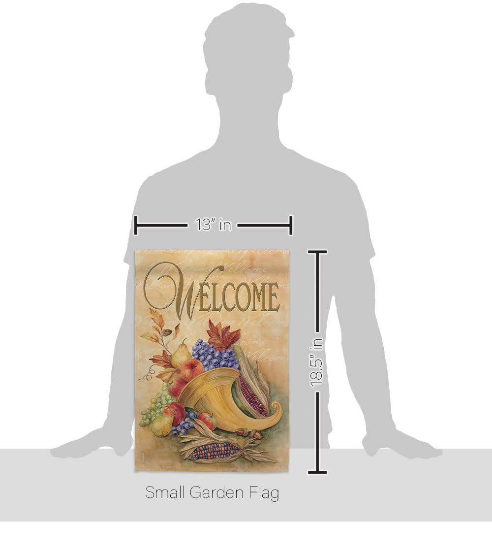 Autumn Cornucopia Garden Flag - Fall Harvest Decor for Outdoor & Home