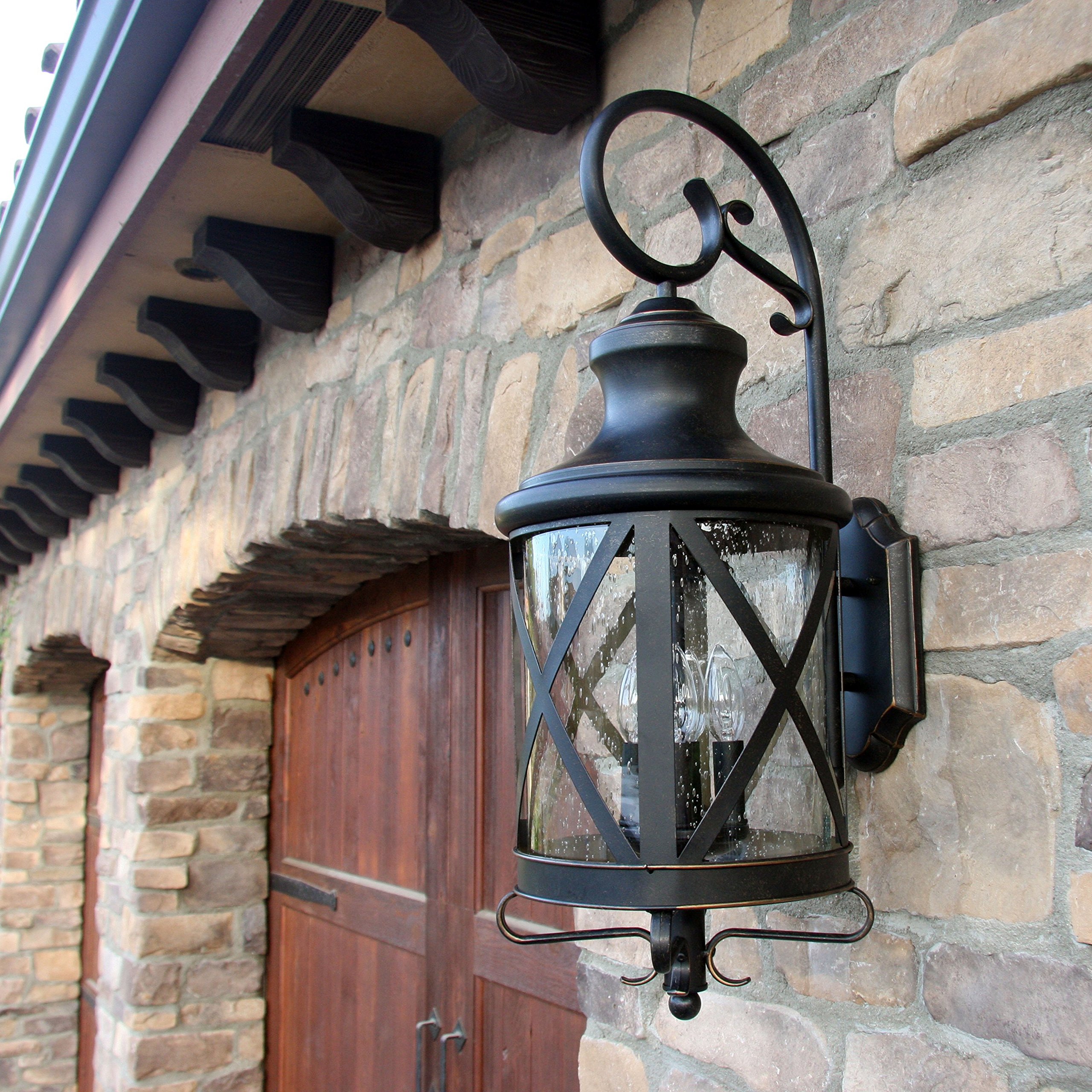 AA Warehousing Tayson 4-Light Outdoor Wall Sconce - Oil Rubbed Bronze Finish Exterior Lighting for Porch, Patio, Garage & Entryway
