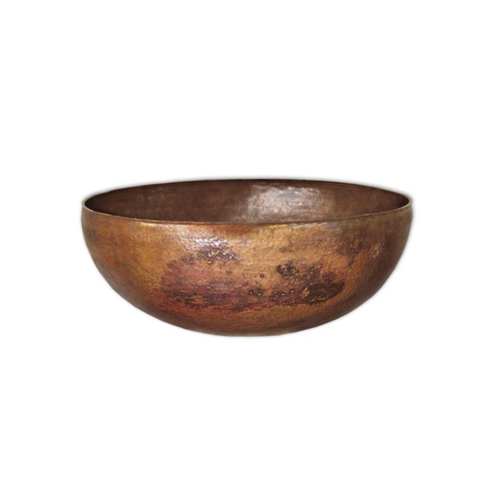Native Trails Maestro Round Hammered Copper Vessel Bathroom Sink - Handcrafted Copper Basin for Modern & Rustic Bathrooms | Perfect for Vanity, Powder Room & Spa Style Decor