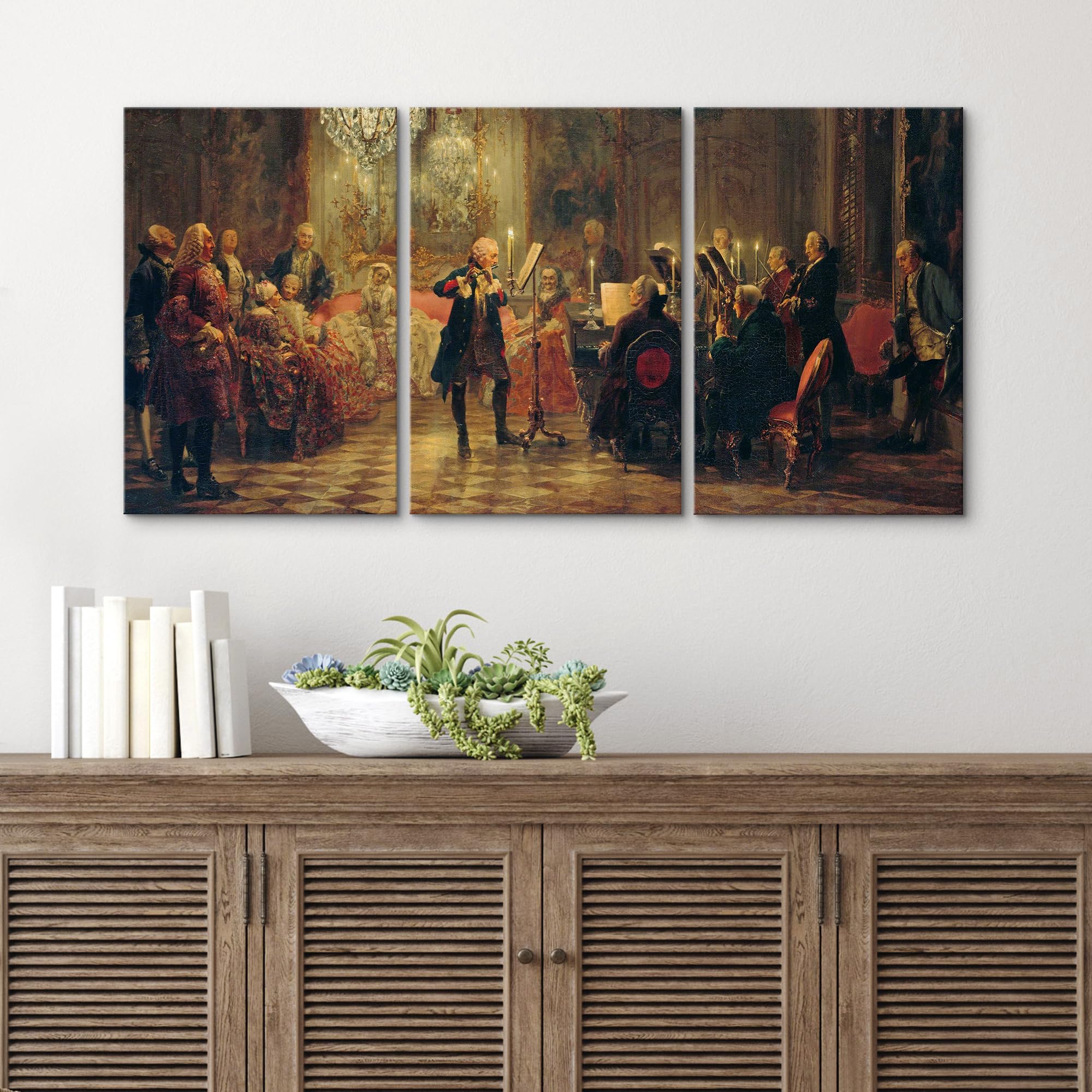 Adolph Menzel Frederick the Great Concert Oil Painting Reproduction - Premium Canvas Wall Art Set (24