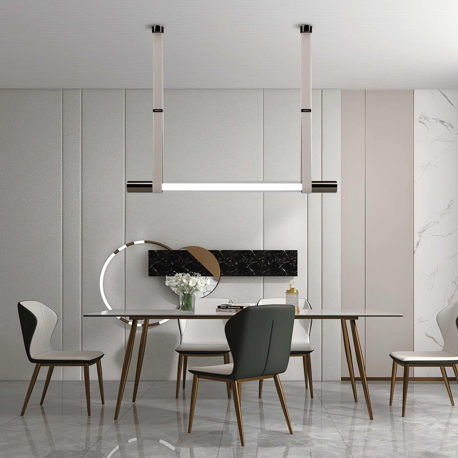Modern Calm Pendant Light Fixture - Sleek Minimalist Hanging Lamp for Bedroom, Dining Room & Living Room Decor
