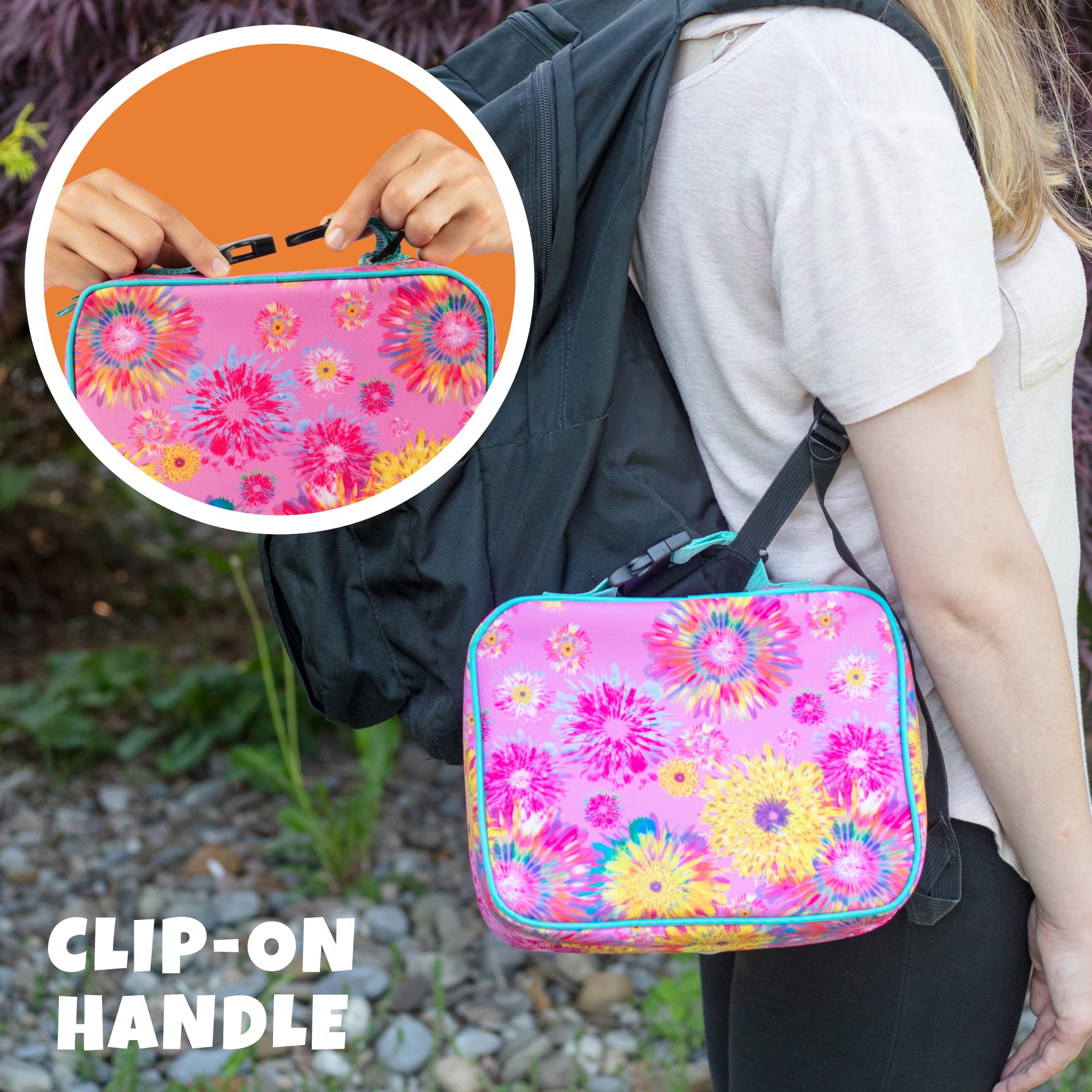 Bentology Insulated Lunch Box for Kids & Girls - Durable Reusable Lunch Tote Bag Fits Bento Boxes, Food Containers with Lids, Jars & Bottles - Keeps Food Hot or Cold Longer - Perfect for School, Work, Picnics & Travel