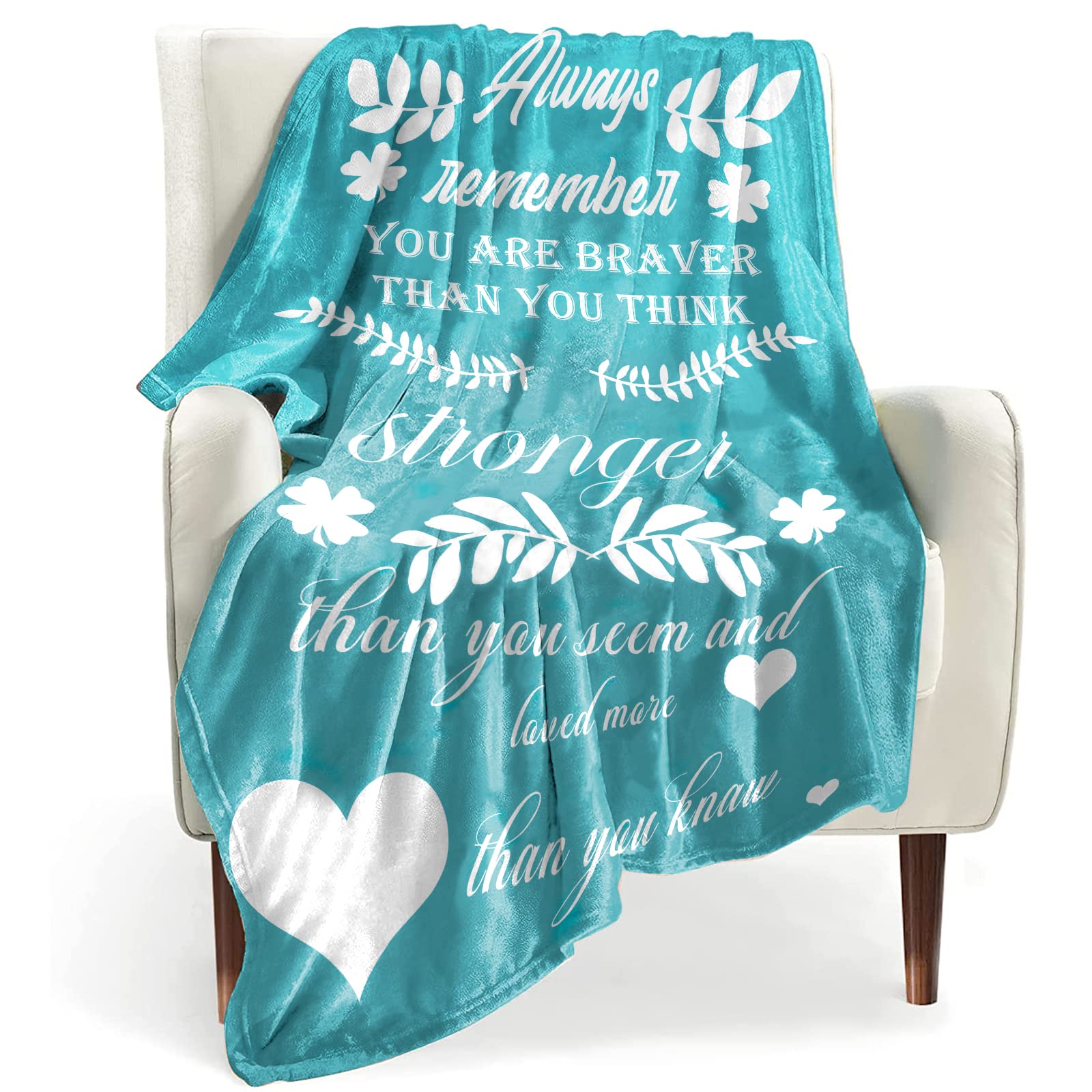 BOOPBEEP Inspirational Christian Blanket with Bible Verses - Soft Prayer Throw Blanket for Women (40x50 Inches, Teal) - Perfect for Bible Study, Prayer Time, Healing Comfort & Spiritual Gifts